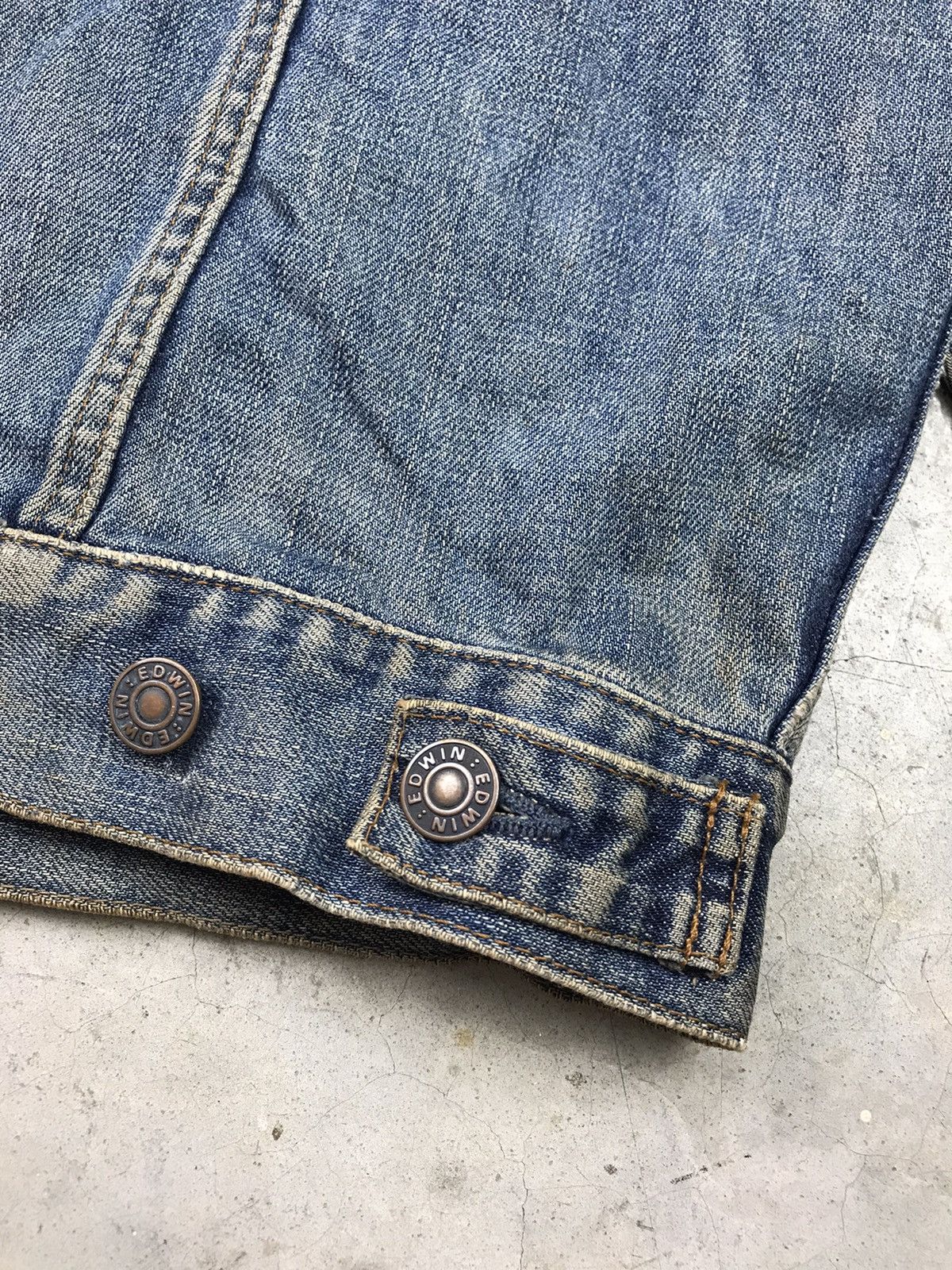 Edwin × Japanese Brand × Vintage 🔥BEST OFFER🔥VINTAGE DISTRESSED EDWIN DENIM JACKET 3L Size US XXL / EU 58 / 5 - 9 Thumbnail