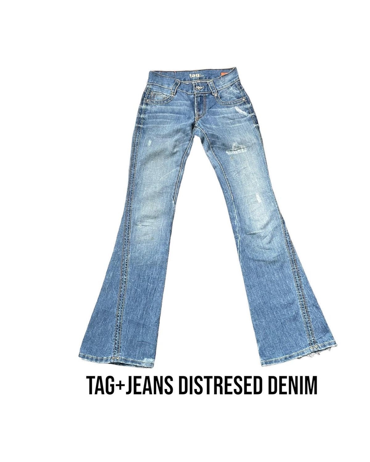 image of Distressed Denim x Made In USA Tag Jeans Distresed Denim in Blue, Women's (Size 28)