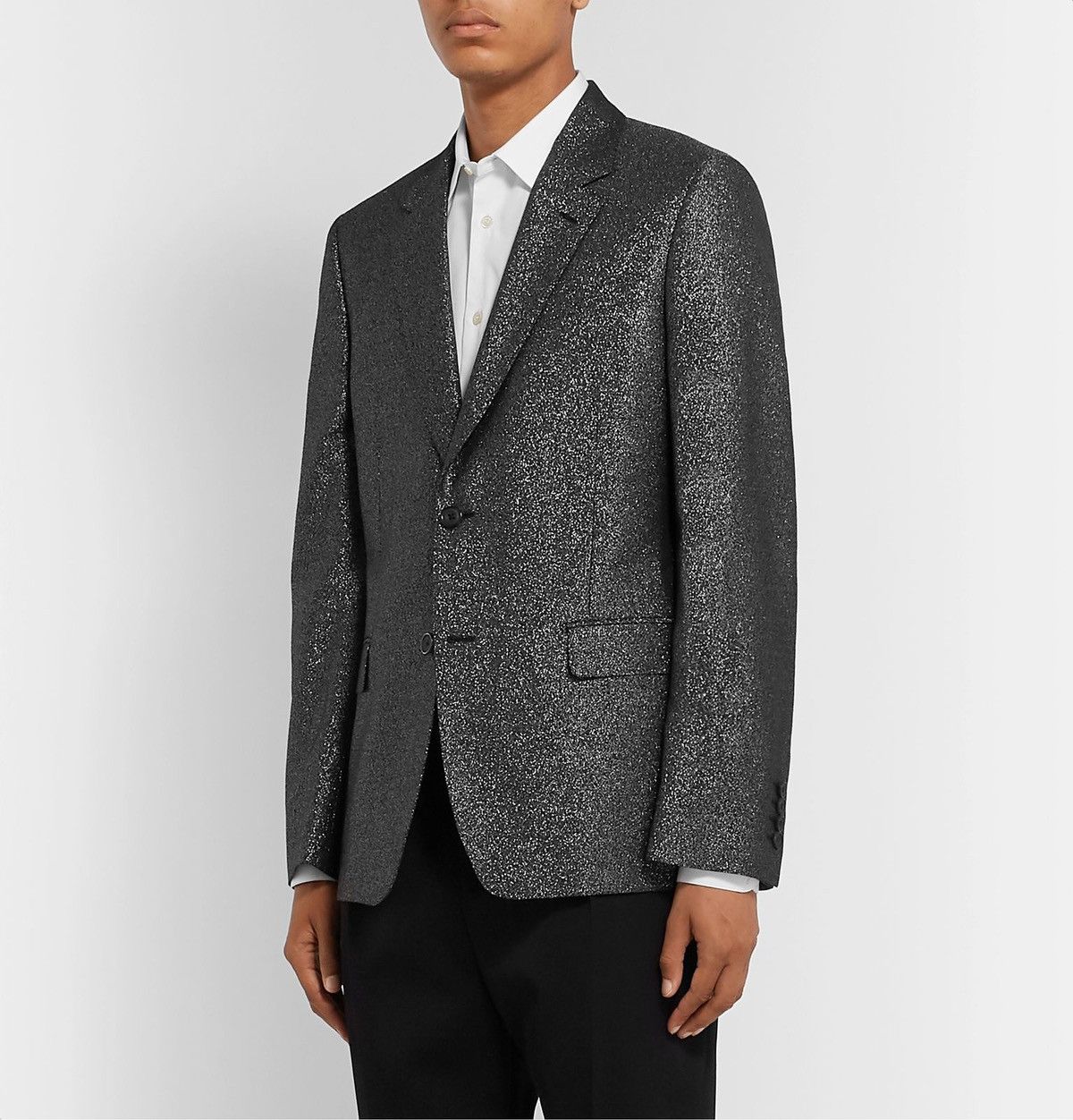 Alexander McQueen Alexander McQueen Metallic Wool - Blended Suit Jacket Size 48S - 9 Thumbnail