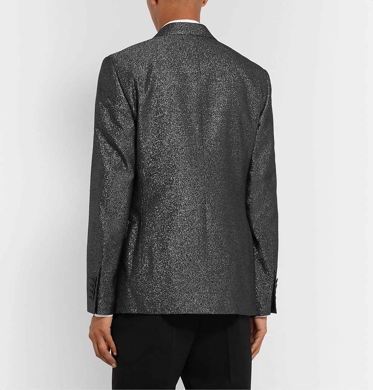 Alexander McQueen Alexander McQueen Metallic Wool - Blended Suit Jacket Size 48S - 10 Thumbnail