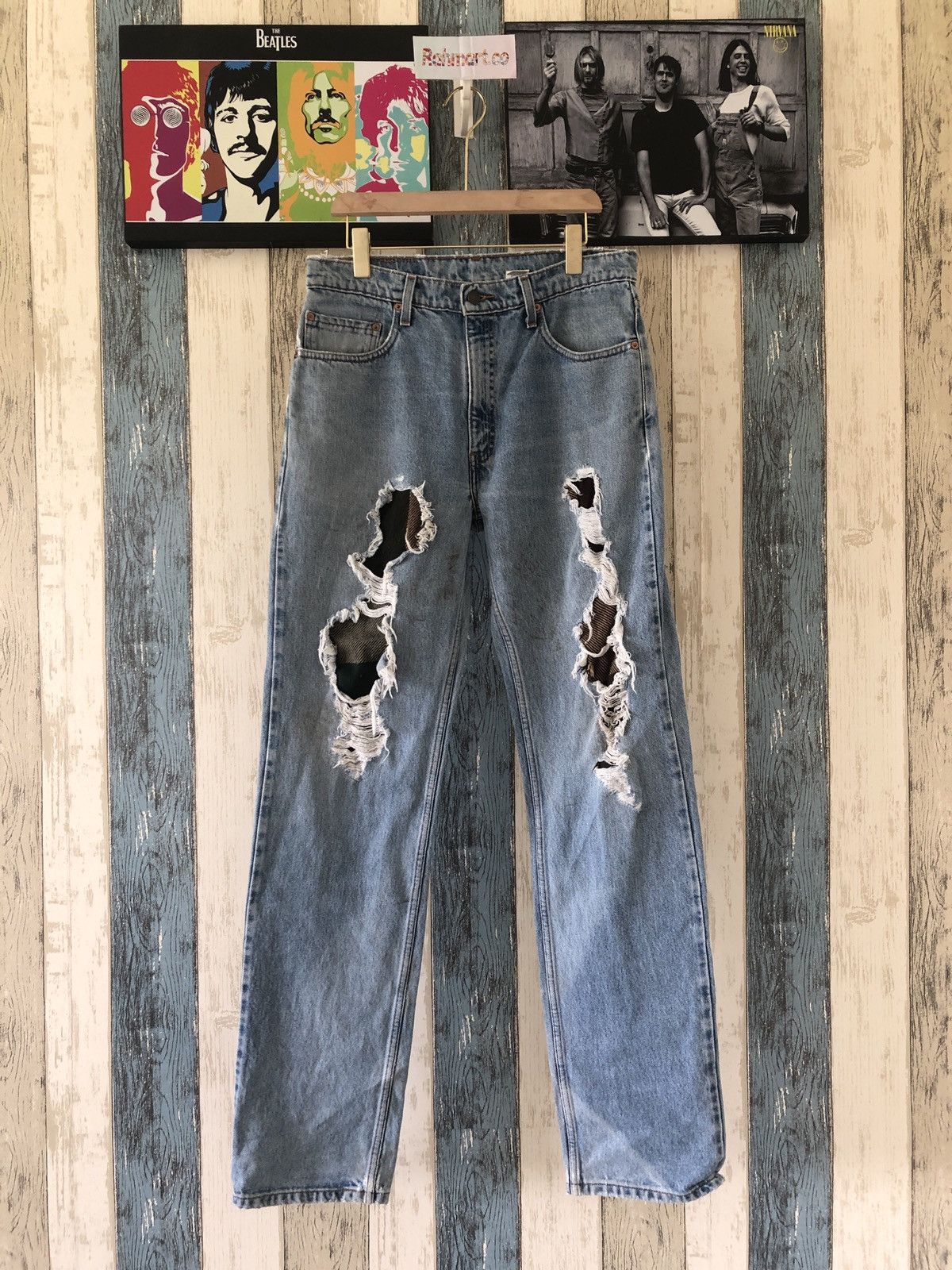1998 Vintage Levis 505 Jeans Distressed Patch
