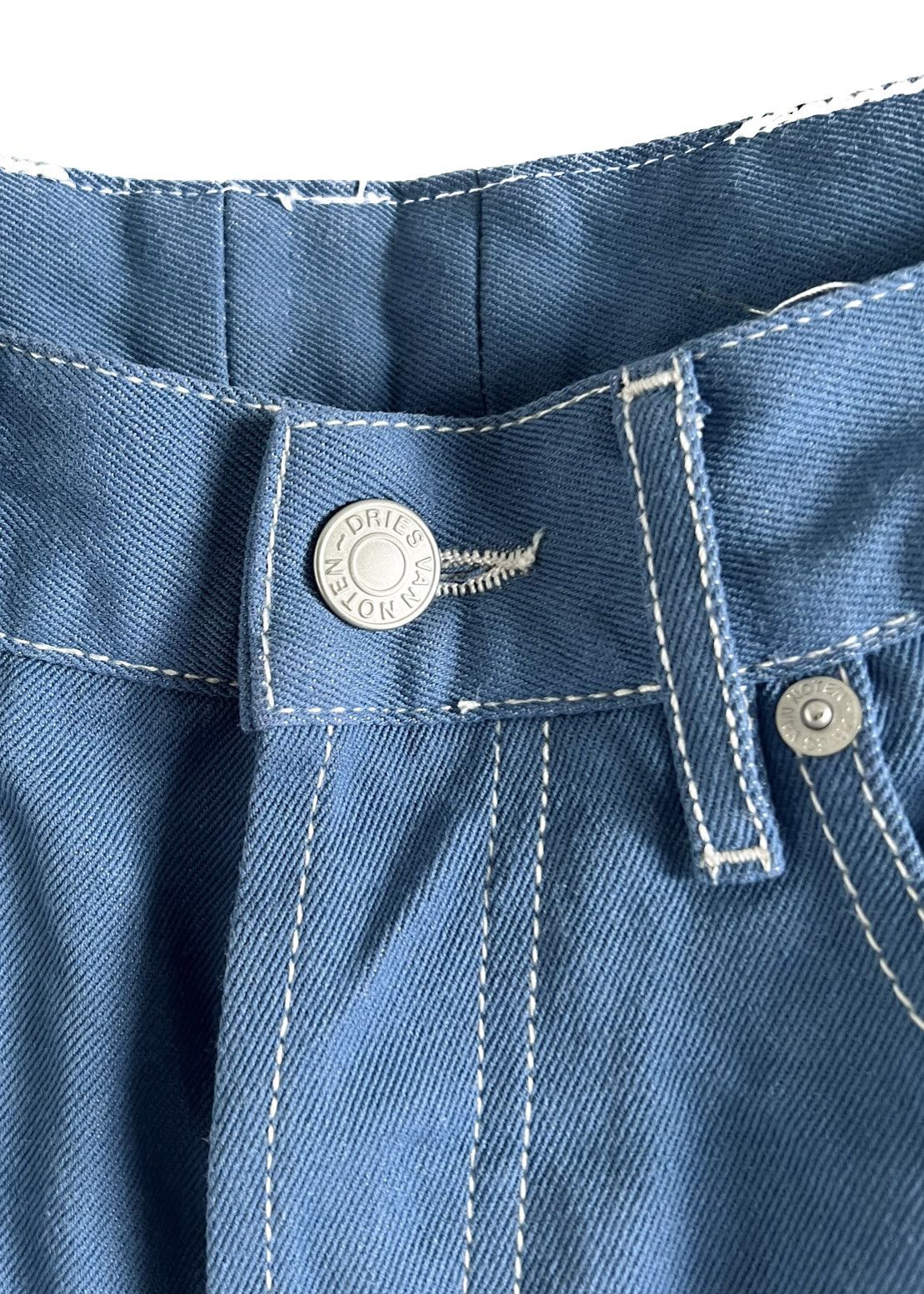 Dries Van Noten Dries Van Noten Blue Denim White Stitching Jeans Size US 34 / EU 50 - 4 Thumbnail