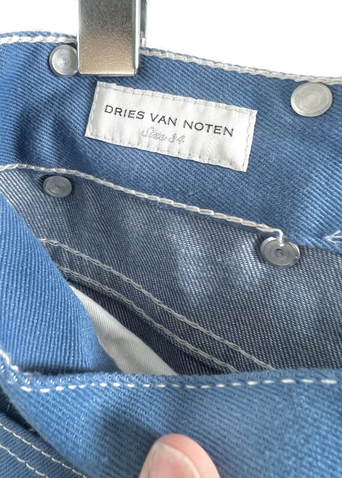 Dries Van Noten Dries Van Noten Blue Denim White Stitching Jeans Size US 34 / EU 50 - 5 Thumbnail