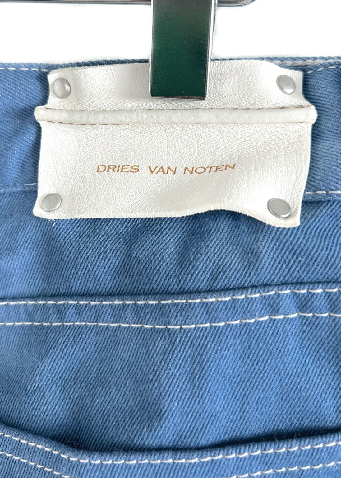 Dries Van Noten Dries Van Noten Blue Denim White Stitching Jeans Size US 34 / EU 50 - 3 Thumbnail