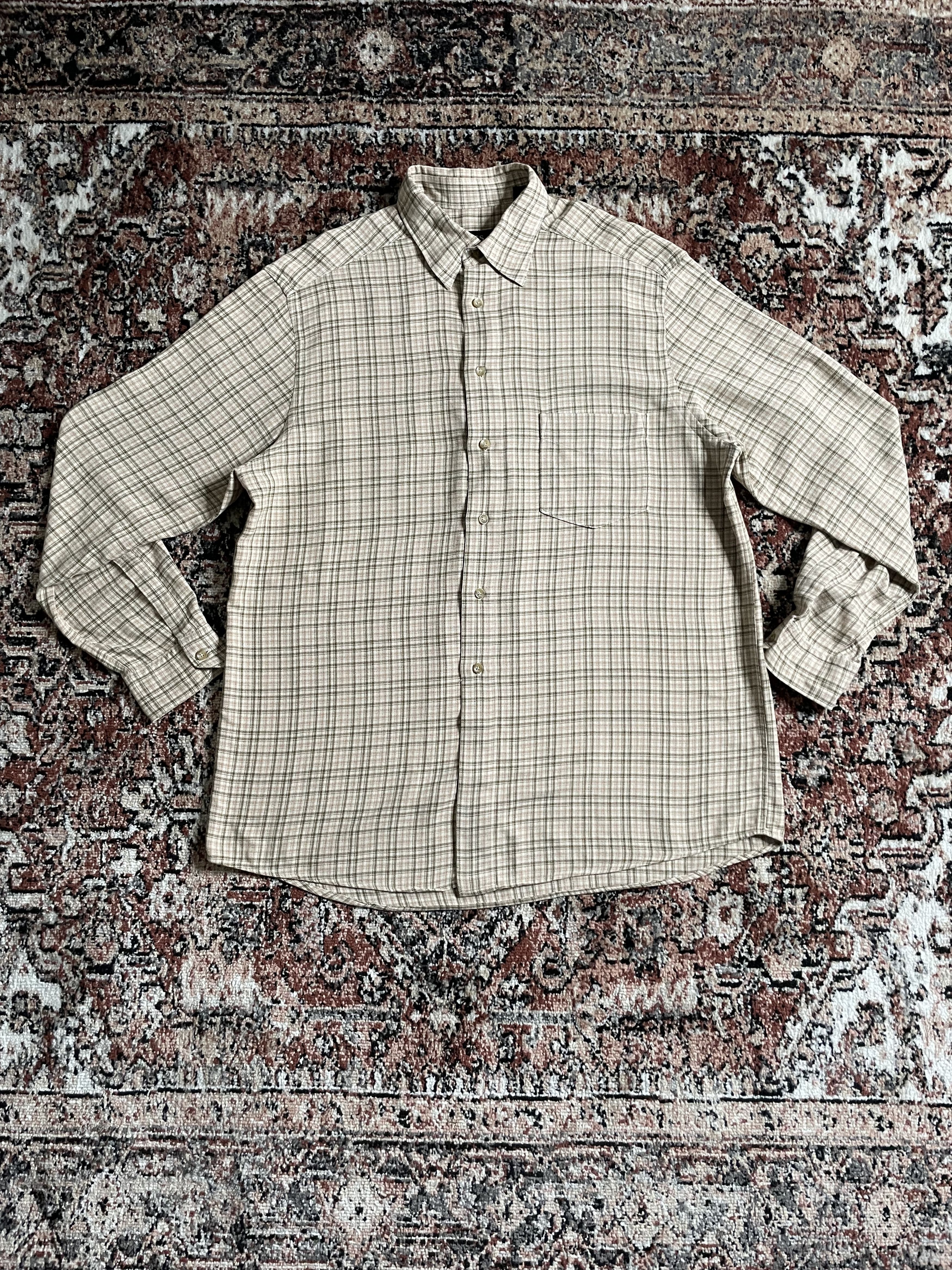 Hugo Boss Hugo Boss - Cream/Tan/Olive flannel Size US L / EU 52-54 / 3 - 1 Thumbnail
