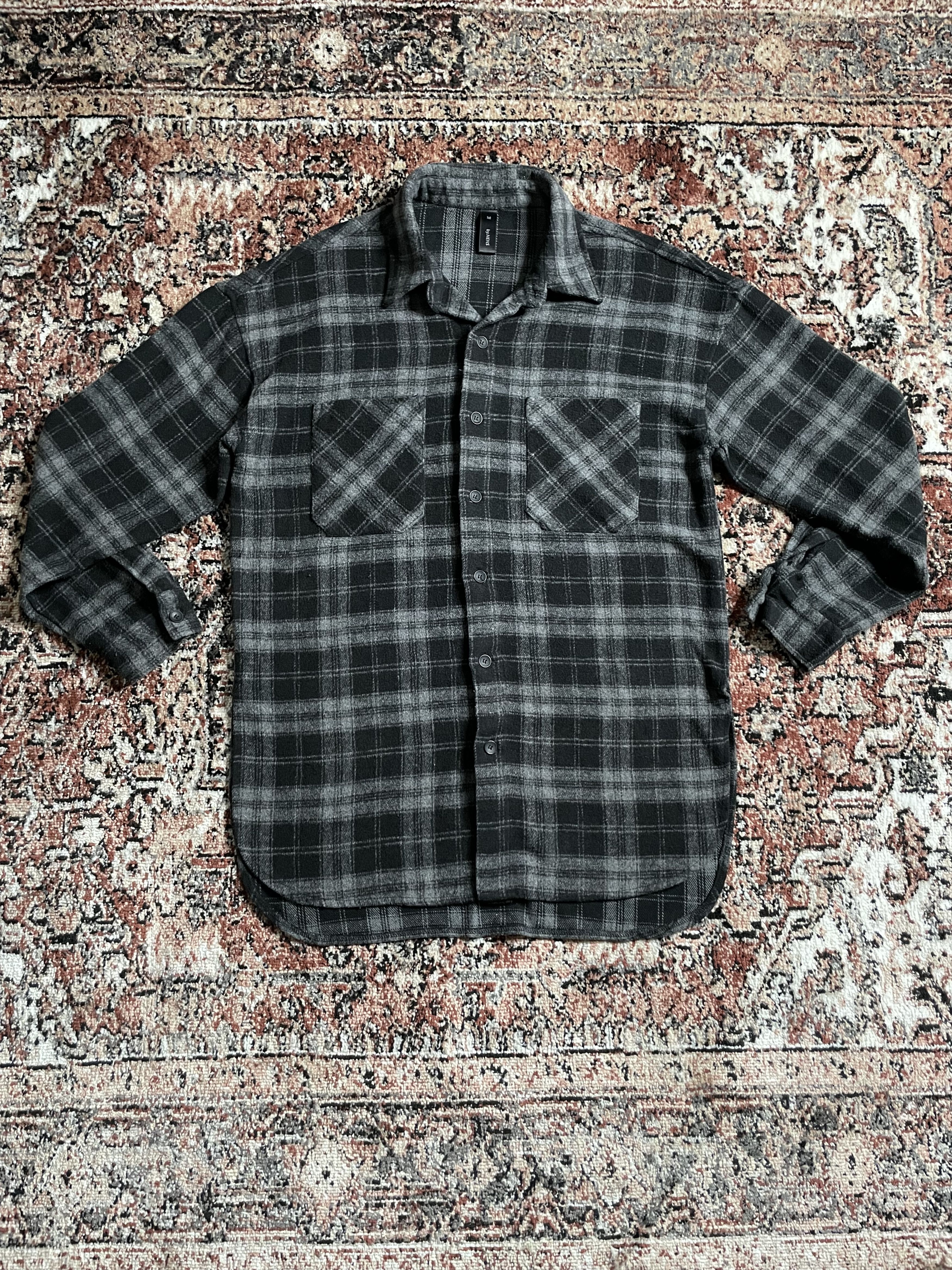 Vintage By.NENS - Black/Gray Fleece flannel Size US M / EU 48-50 / 2 - 1 Thumbnail