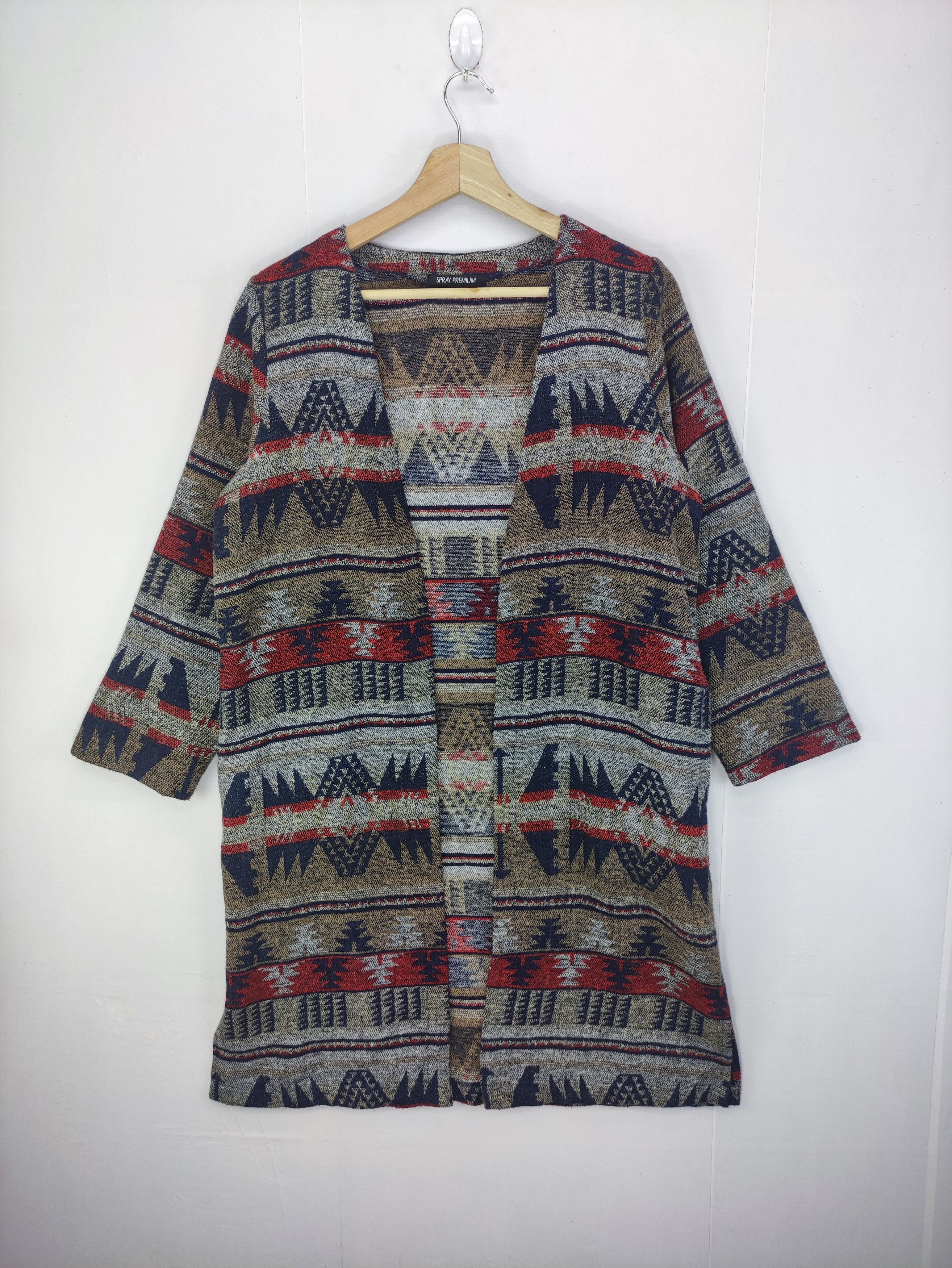 image of Vintage Navajo Cardigan Long, Women's (Size Medium)