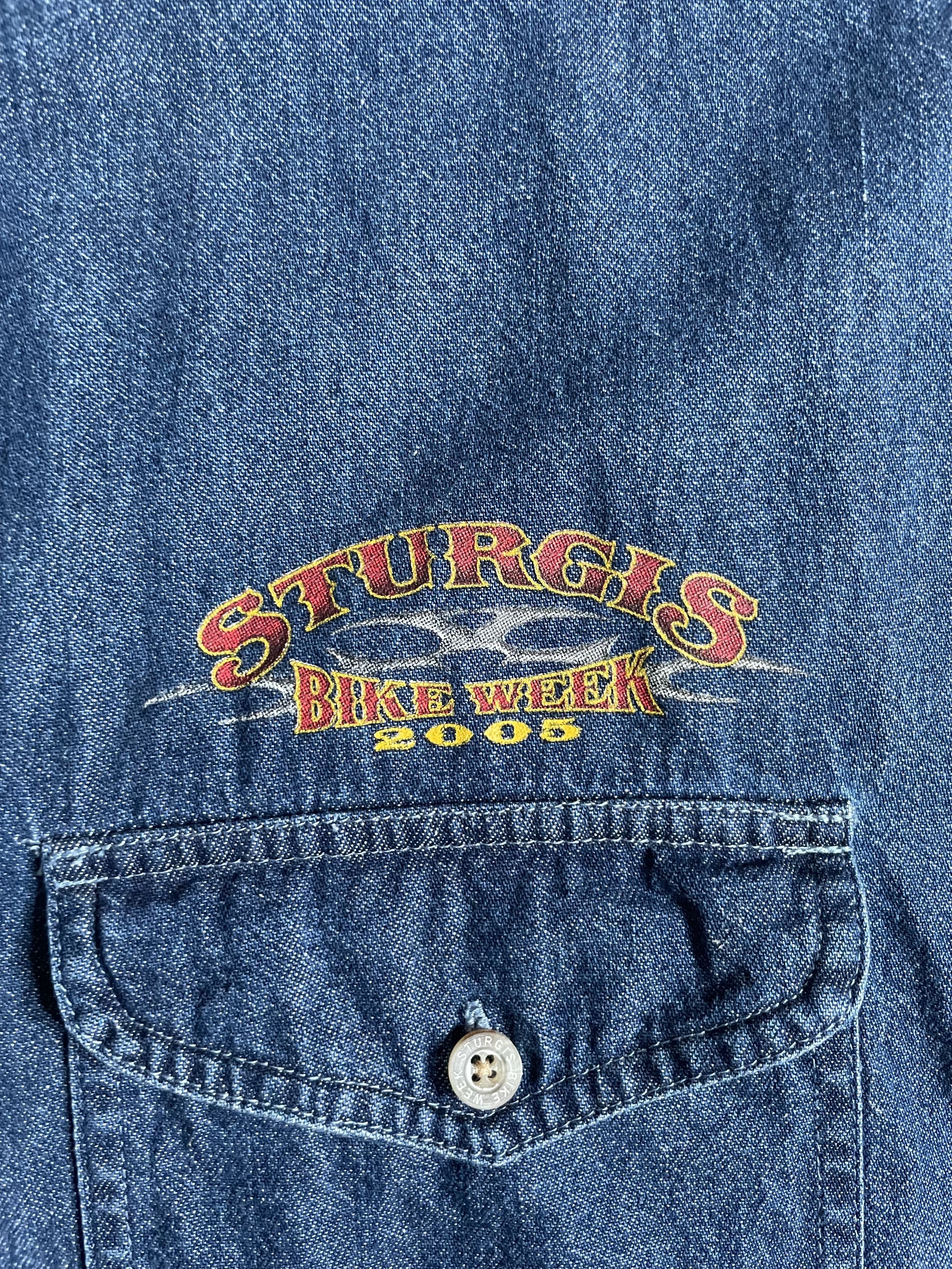 Vintage Sturgis - Blue Denim 2005 Biker Vest Size US XXL / EU 58 / 5 - 3 Thumbnail