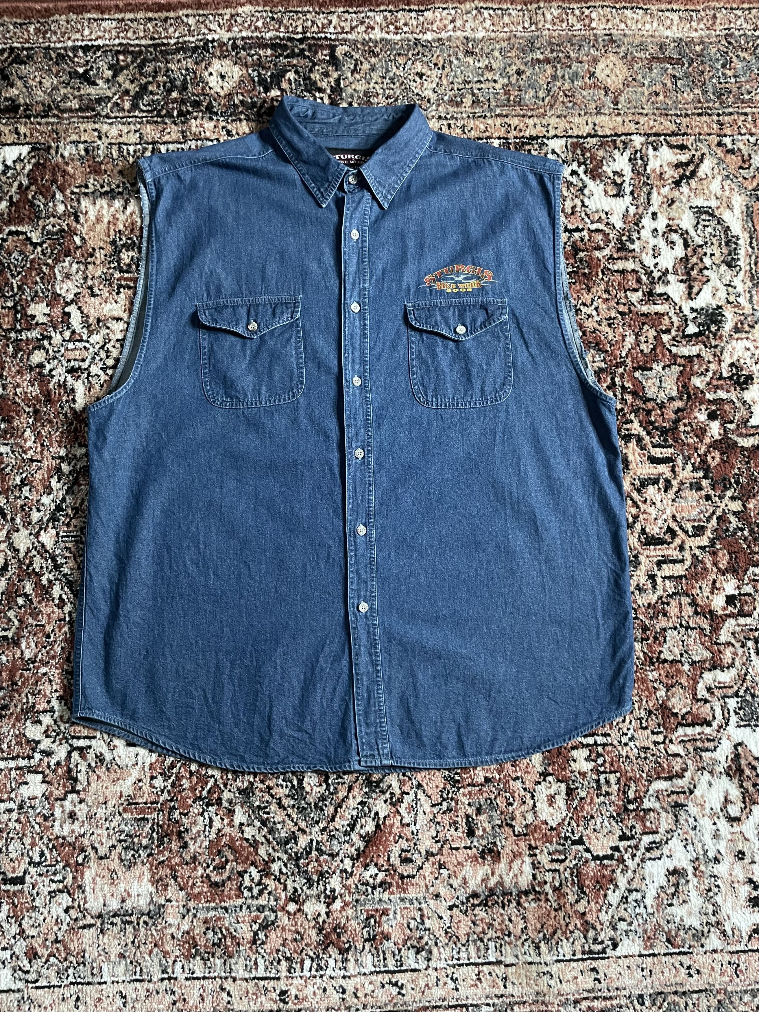 Vintage Sturgis - Blue Denim 2005 Biker Vest Size US XXL / EU 58 / 5 - 1 Thumbnail