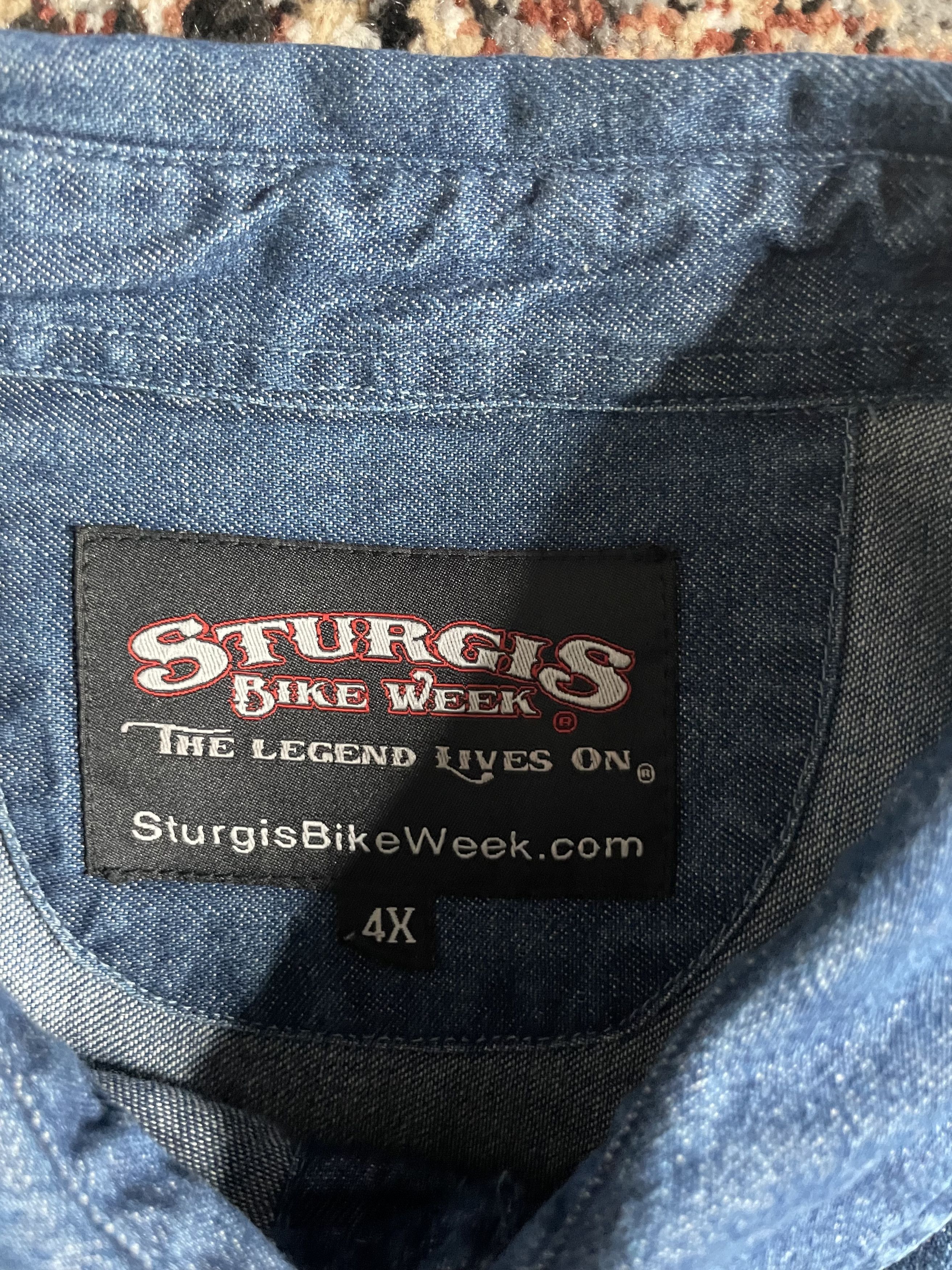 Vintage Sturgis - Blue Denim 2005 Biker Vest Size US XXL / EU 58 / 5 - 4 Thumbnail