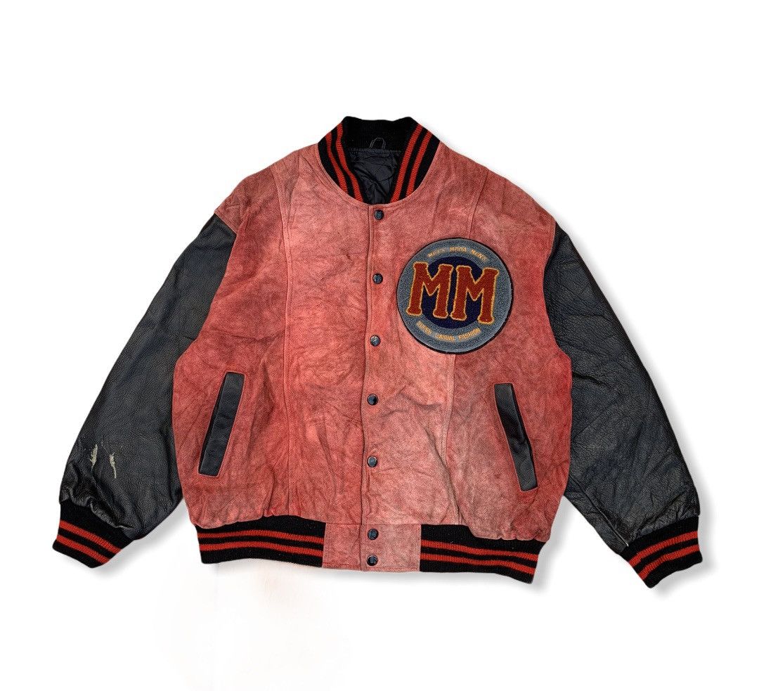 Japanese Brand Vintage Takeo Moda Leather Letterman Varsity Jacket Size US M / EU 48-50 / 2 - 1 Thumbnail