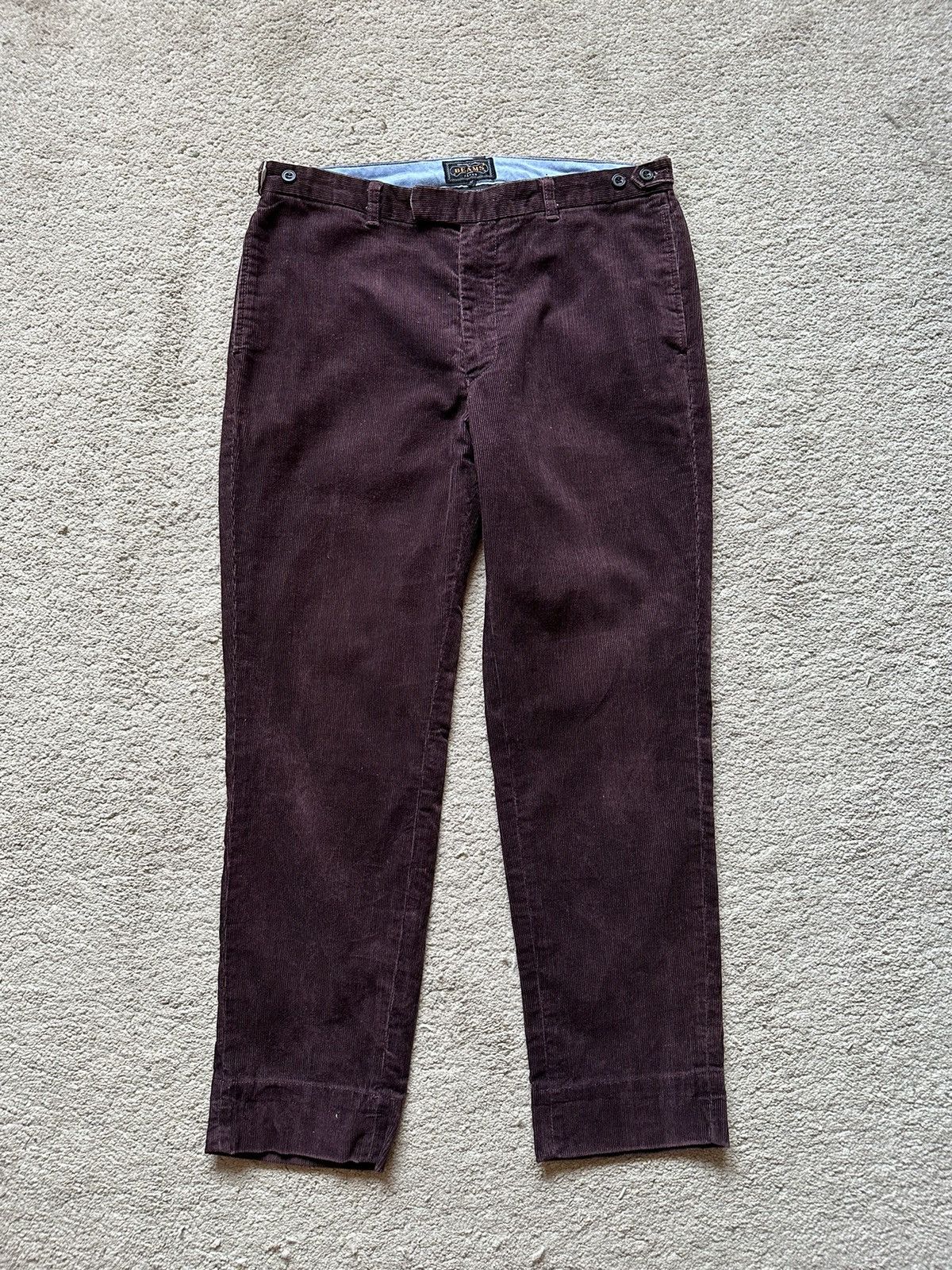 image of 2000S Beams Plus Maroon Corduroy Straight Cut Pant, Men's (Size 32)
