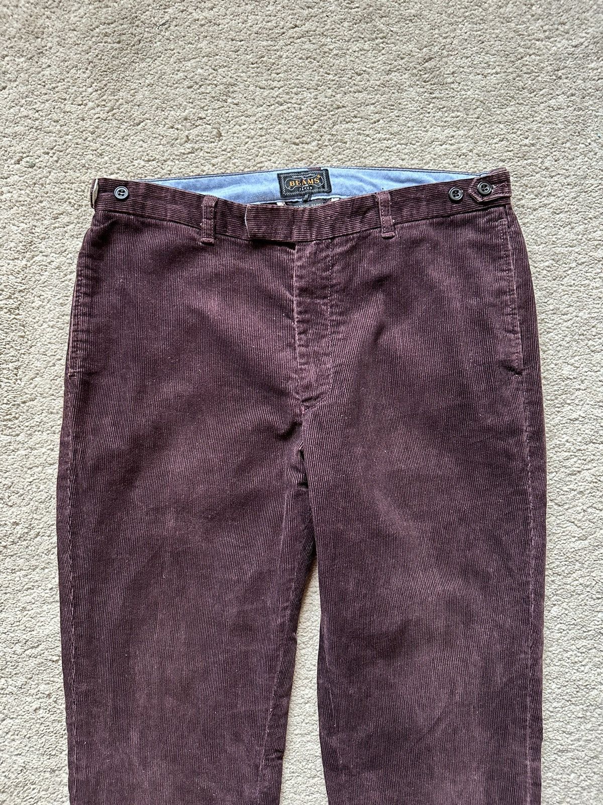 Beams Plus 2000s Beams Plus Maroon Corduroy Straight Cut Pant Size US 32 / EU 48 - 2 Thumbnail