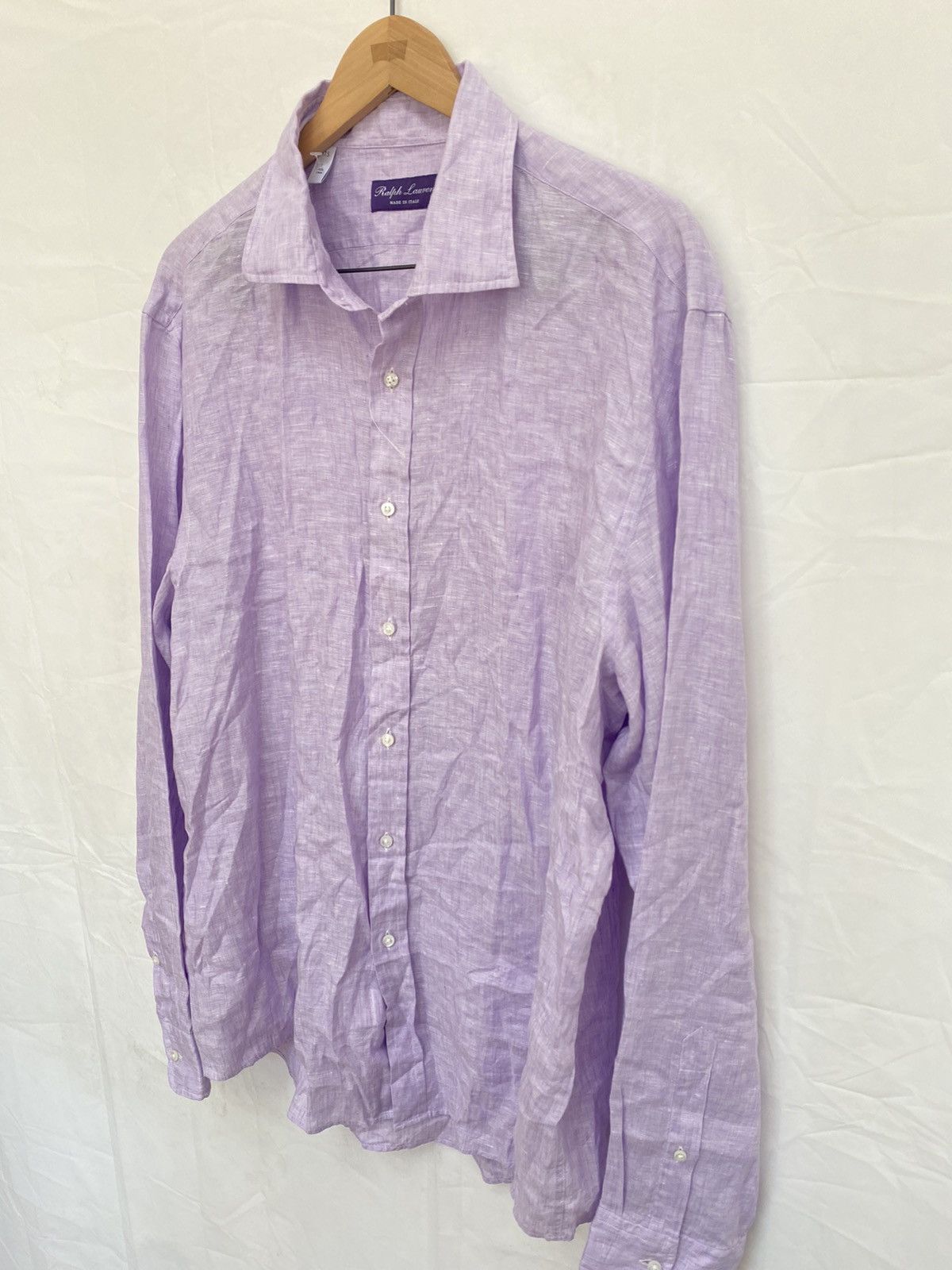 Ralph Lauren × Ralph Lauren Purple Label Ralph Lauren Purple Labrl Linen Shirt Size US XL / EU 56 / 4 - 2 Thumbnail