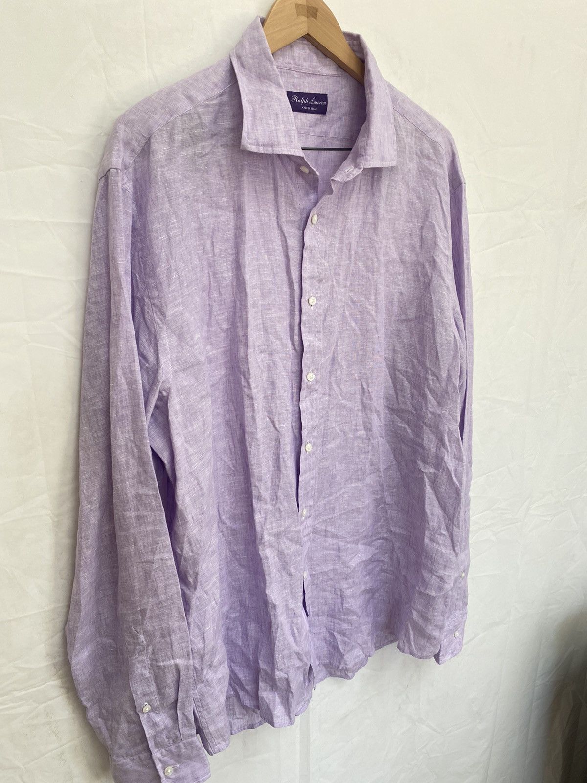 Ralph Lauren × Ralph Lauren Purple Label Ralph Lauren Purple Labrl Linen Shirt Size US XL / EU 56 / 4 - 3 Thumbnail