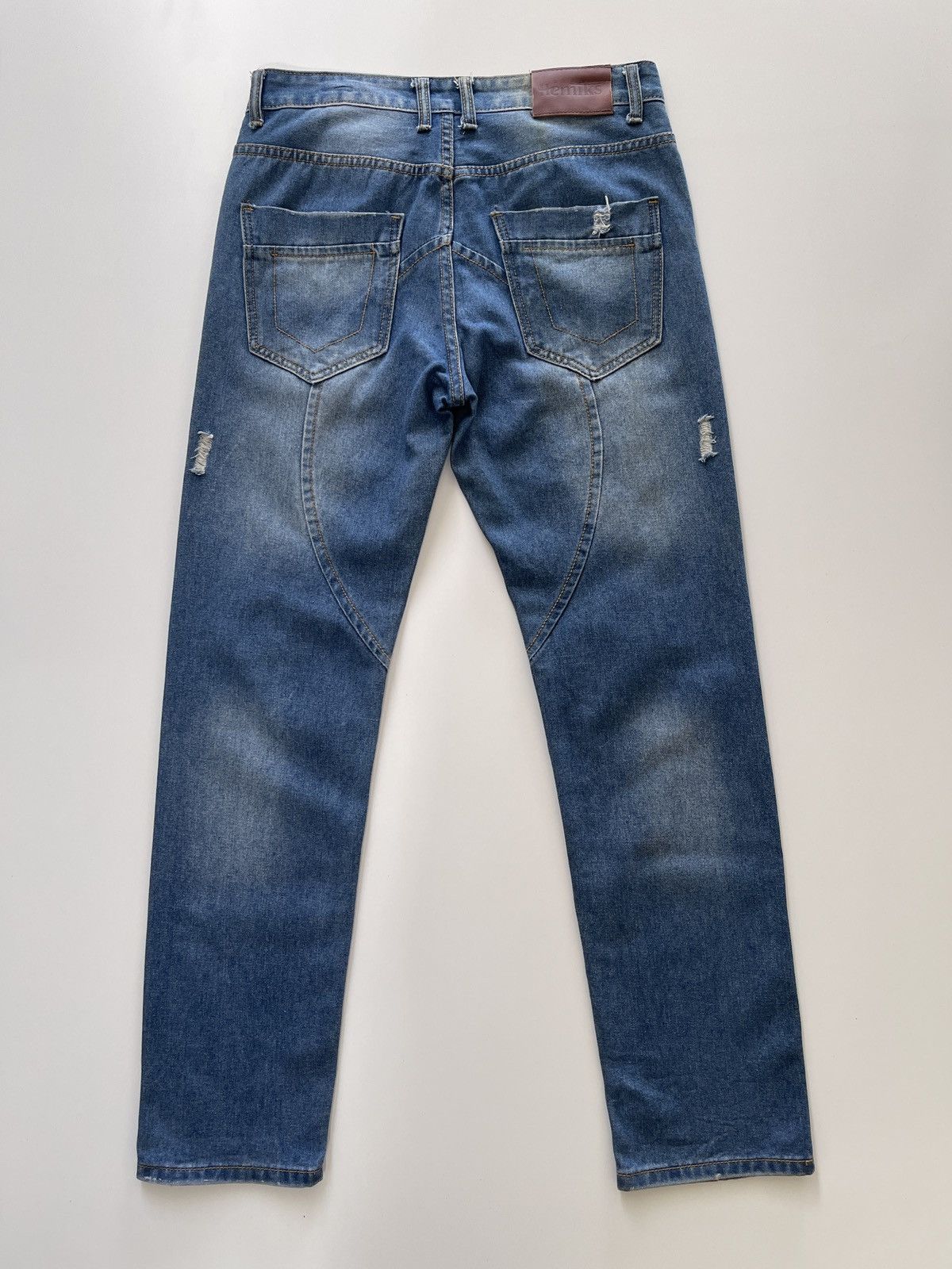Japanese Brand Hemiks Distressed Blue Denim Size US 33 - 9 Thumbnail