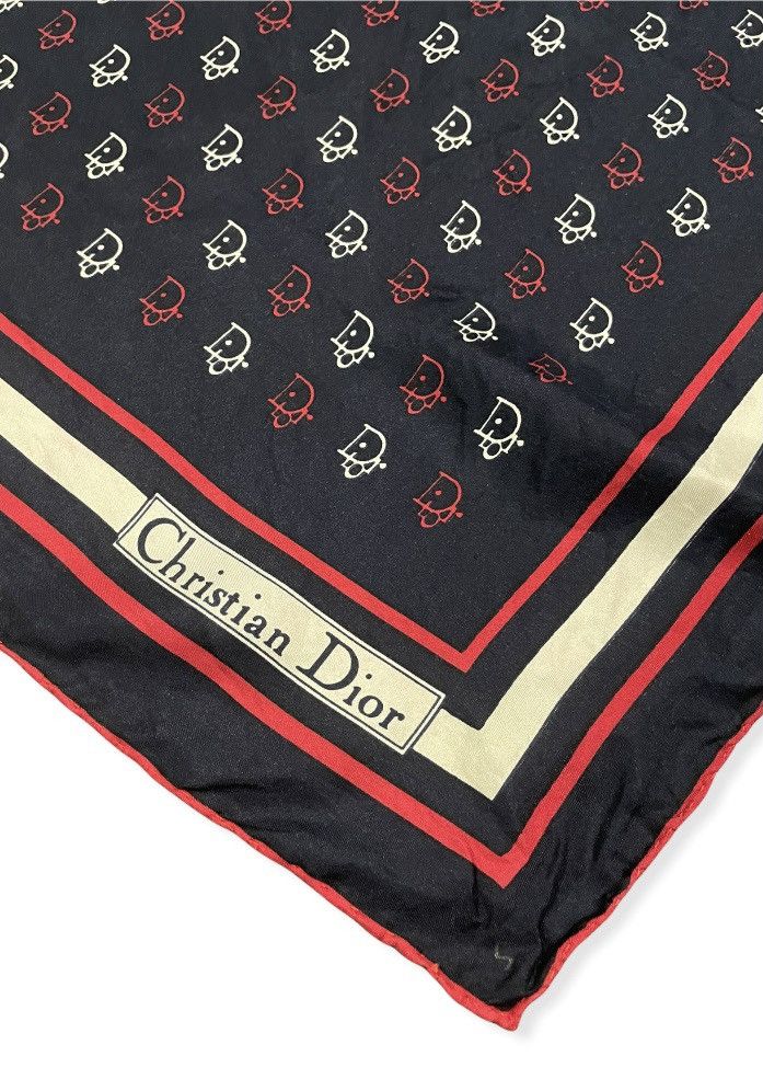 Christian Dior Monsieur Vintage Christian Dior Hand Rolled Diorgram Logo Silk Scarf Size ONE SIZE - 5 Thumbnail