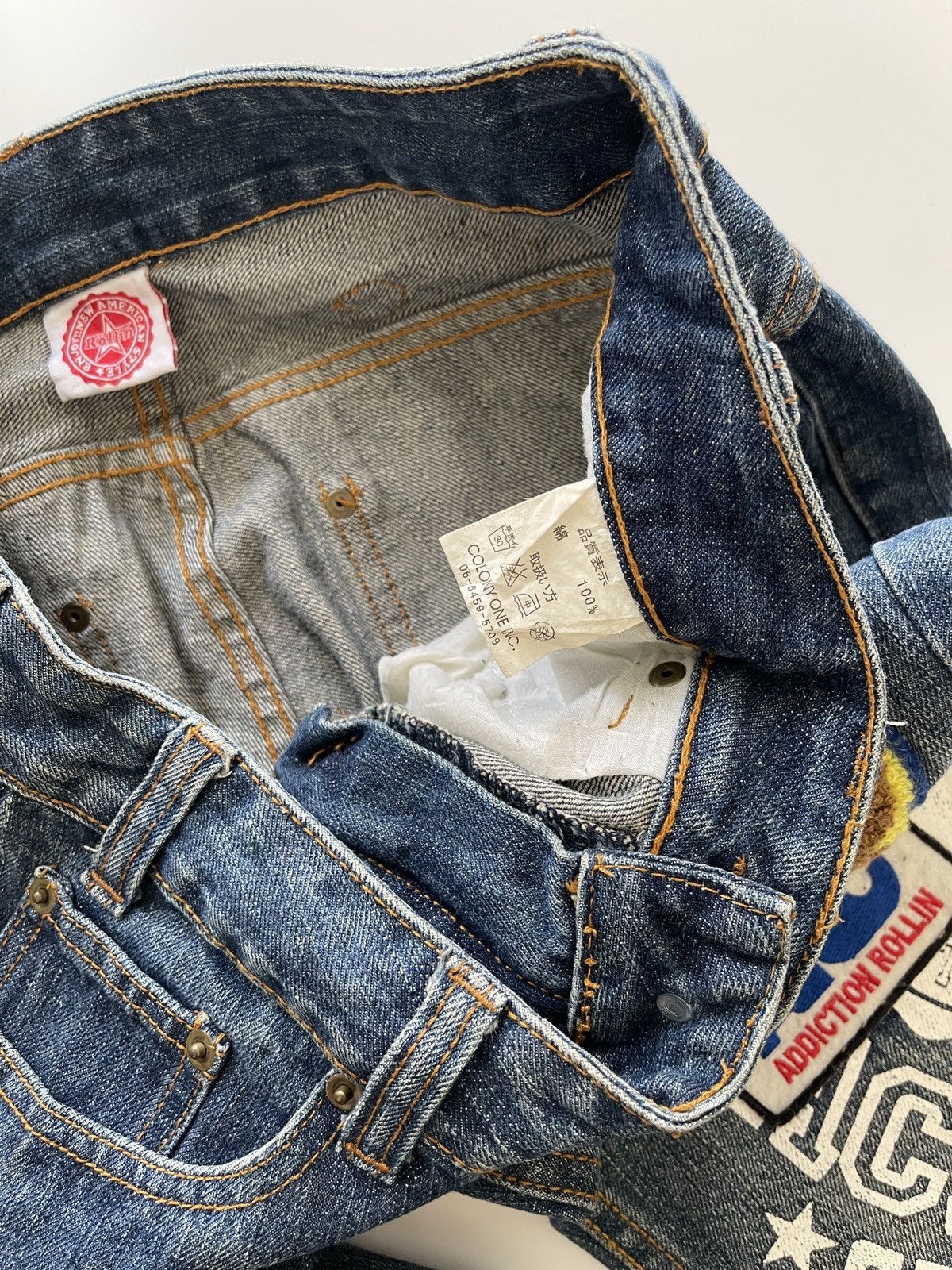 Japanese Brand Rollin Distressed Patched Slim Fit Denim Size 31" - 14 Thumbnail
