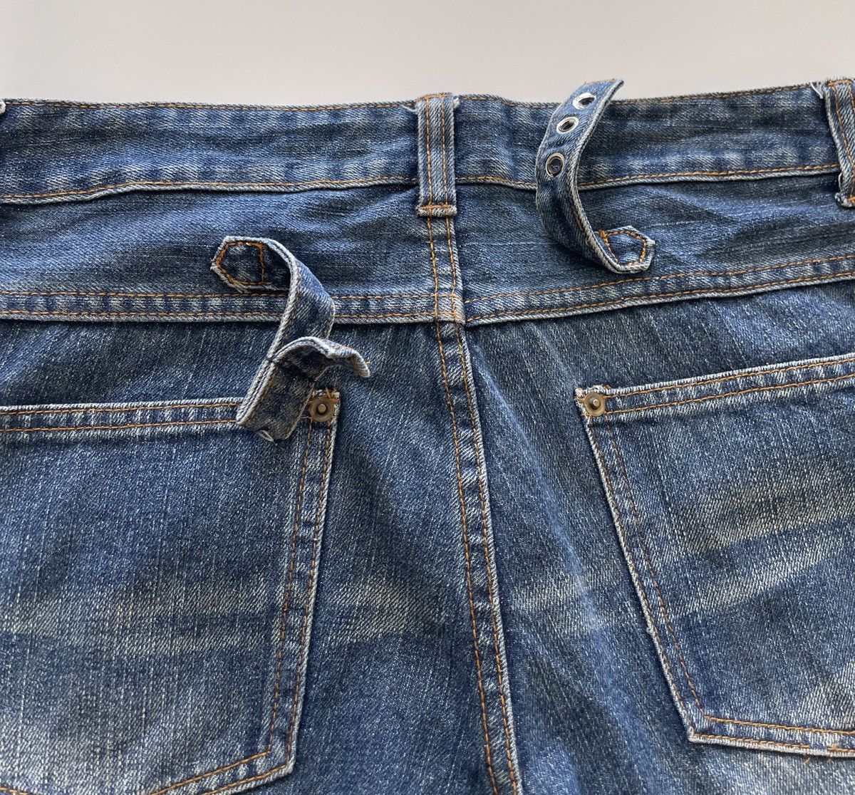 Japanese Brand Rollin Distressed Patched Slim Fit Denim Size 31" - 15 Thumbnail