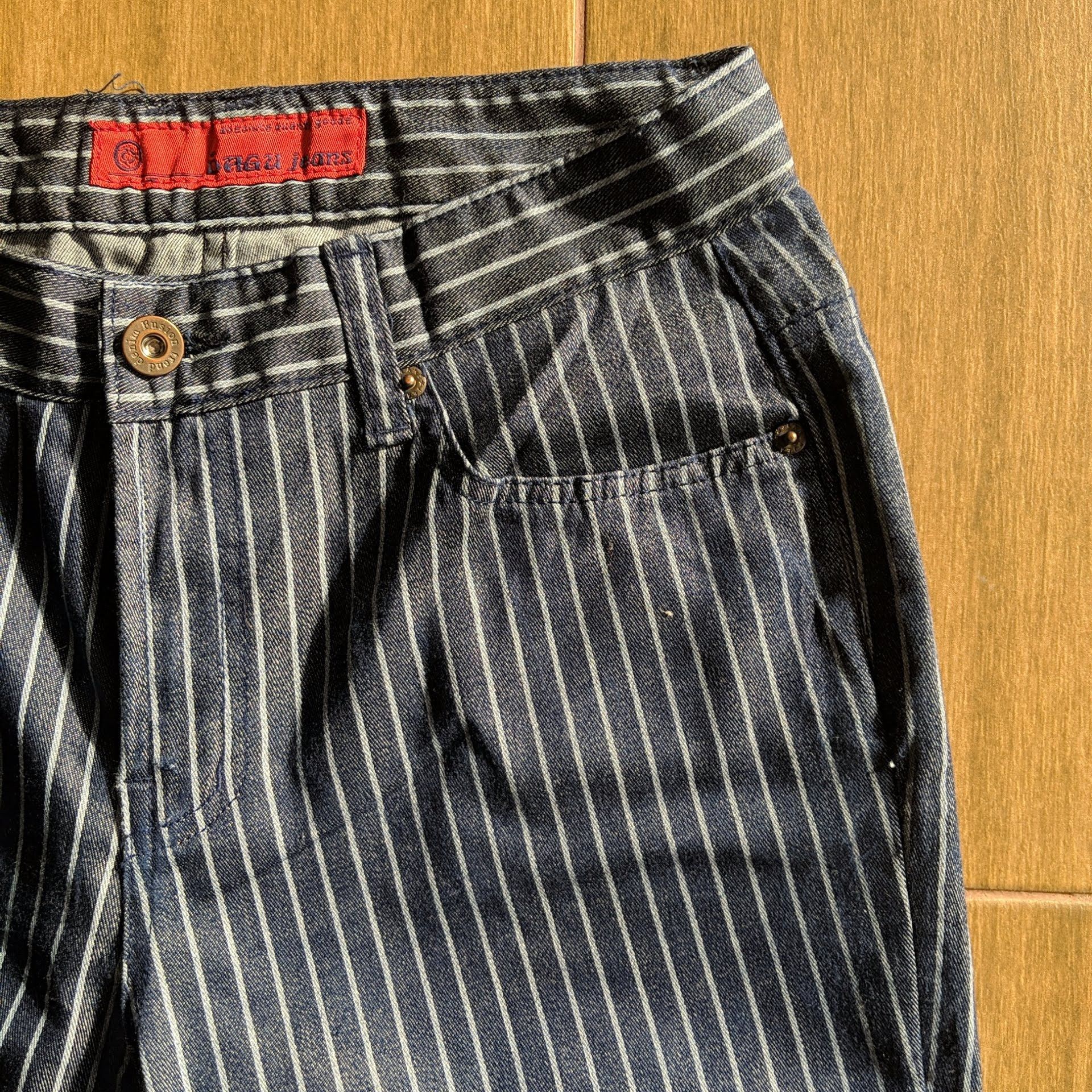 Japanese Brand Vintage Dagu Jeans Stripe Flare Trousers Boot Cut Pants Size US 27 - 5 Thumbnail
