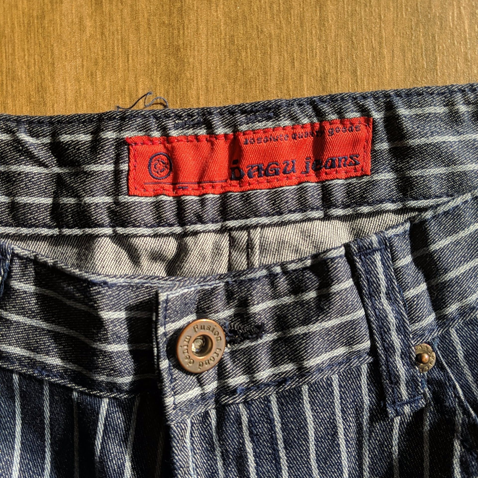 Japanese Brand Vintage Dagu Jeans Stripe Flare Trousers Boot Cut Pants Size US 27 - 6 Thumbnail