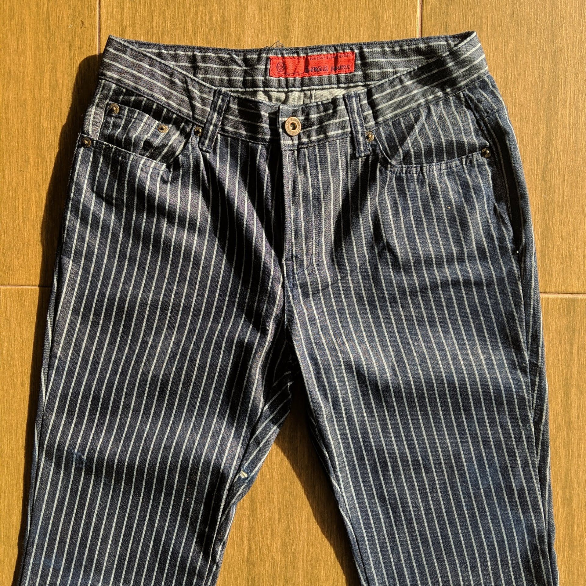 Japanese Brand Vintage Dagu Jeans Stripe Flare Trousers Boot Cut Pants Size US 27 - 2 Thumbnail
