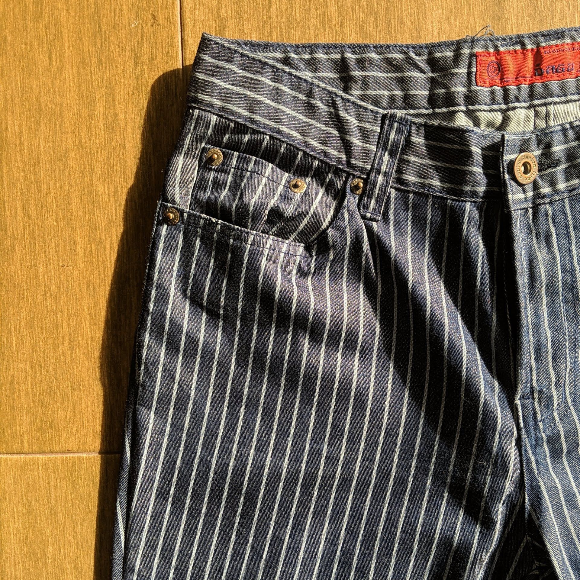 Japanese Brand Vintage Dagu Jeans Stripe Flare Trousers Boot Cut Pants Size US 27 - 4 Thumbnail