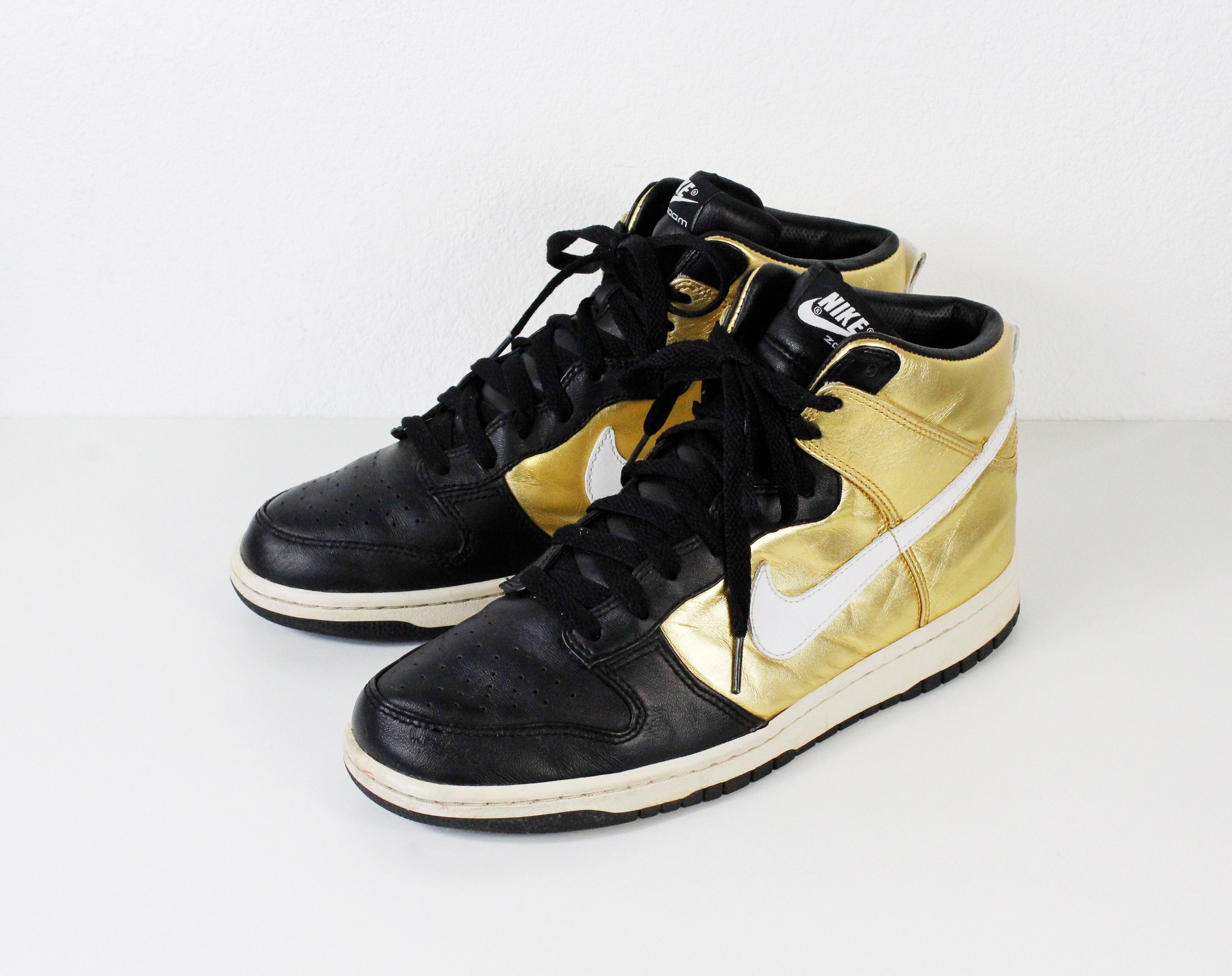 Nike Dunk High Premium Metallic Gold Sneakers Shoes US9