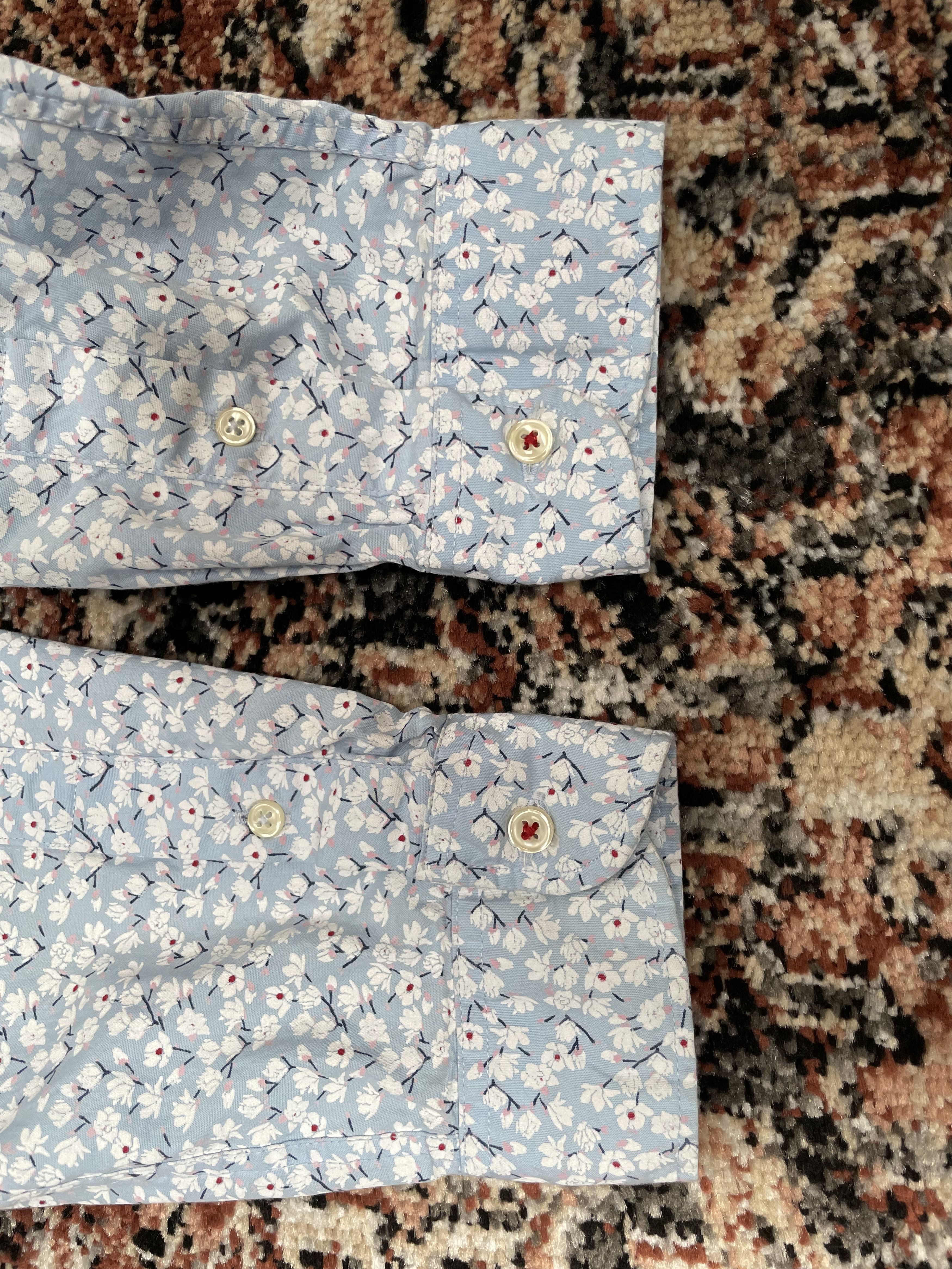 Zara Zara - Blue flora button up Size US L / EU 52-54 / 3 - 4 Thumbnail