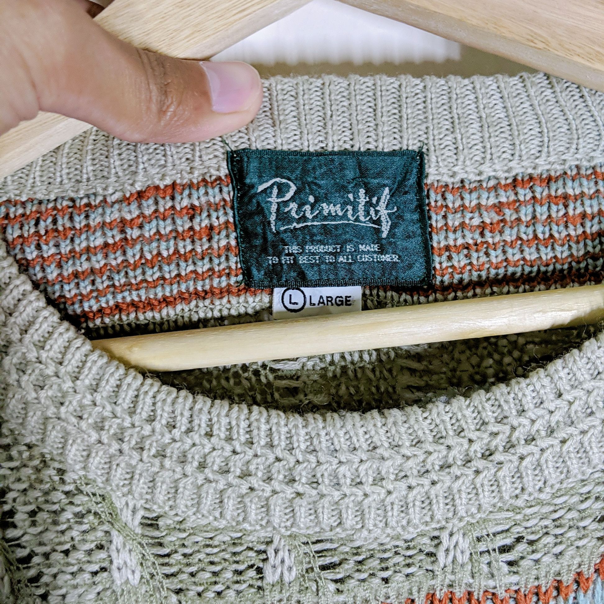 Japanese Brand Vintage Primitif Native Knitwear Sweater Size US L / EU 52-54 / 3 - 7 Thumbnail
