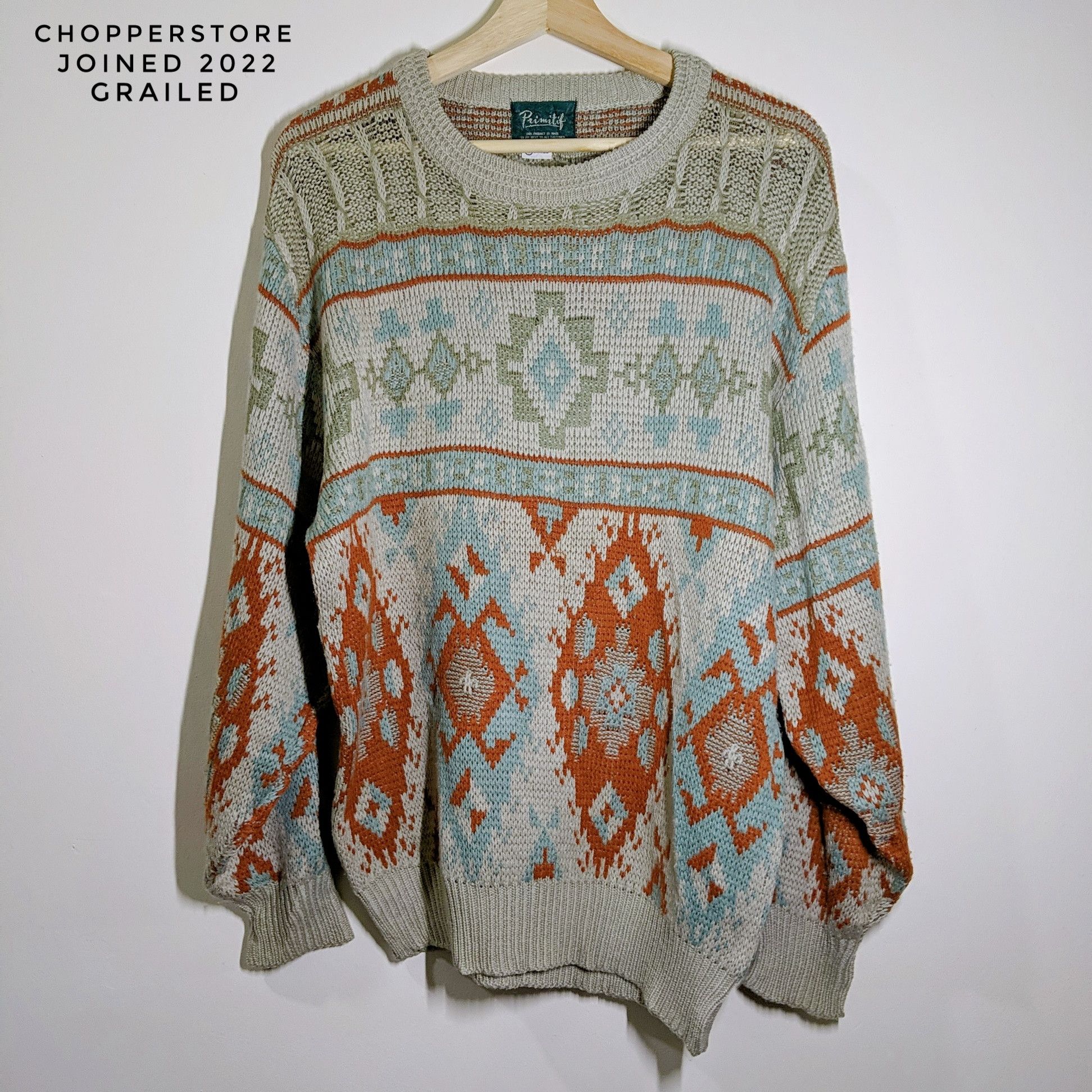 Japanese Brand Vintage Primitif Native Knitwear Sweater Size US L / EU 52-54 / 3 - 1 Thumbnail