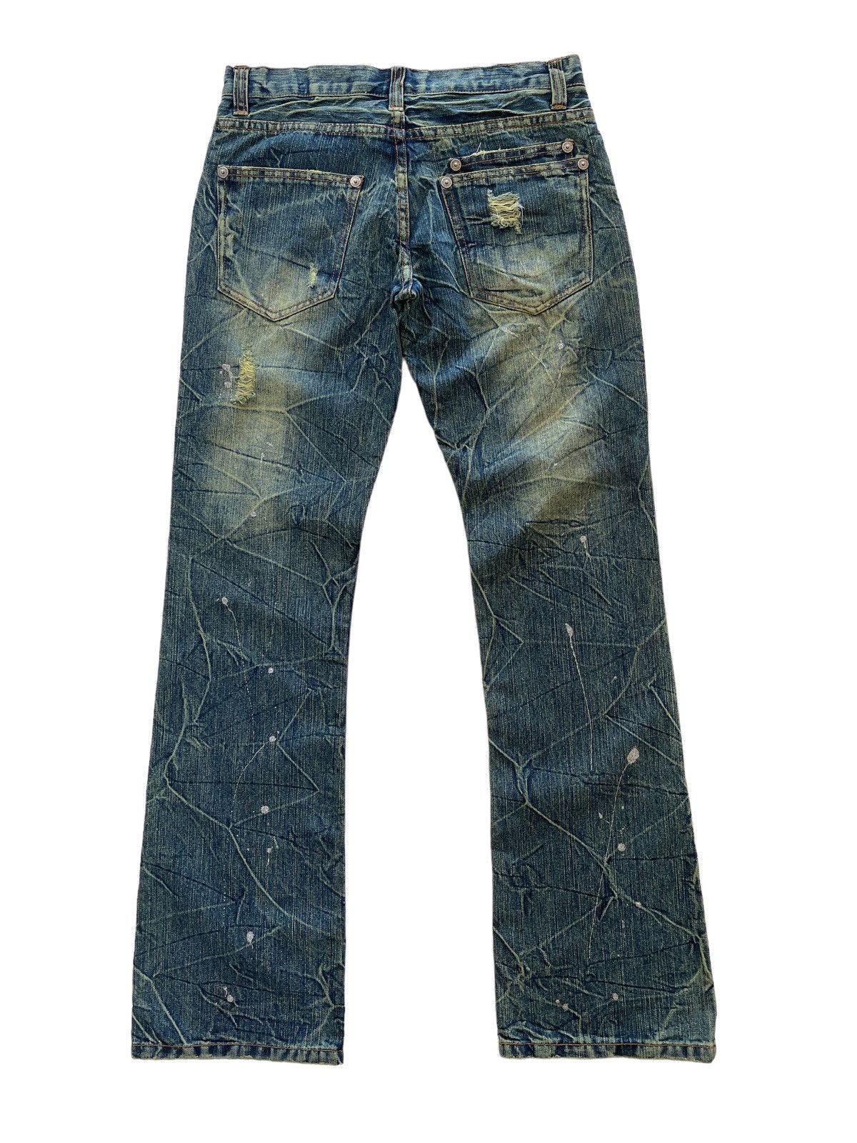 Japanese Brand Nylaus Paint Splatted Flared Denim Size US 30 / EU 46 - 2 Thumbnail