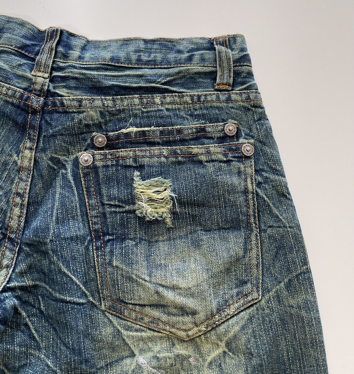 Japanese Brand Nylaus Paint Splatted Flared Denim Size US 30 / EU 46 - 16 Thumbnail