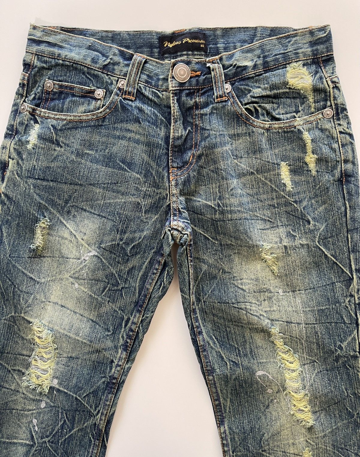 Japanese Brand Nylaus Paint Splatted Flared Denim Size US 30 / EU 46 - 4 Thumbnail