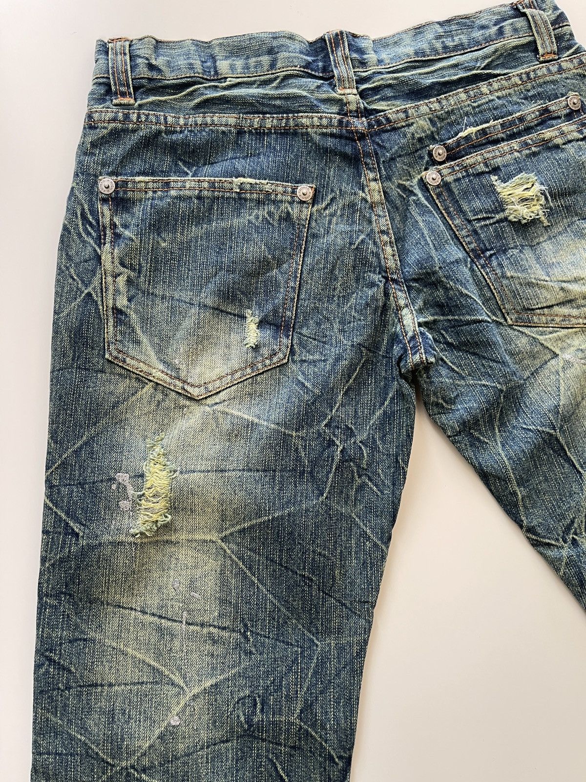 Japanese Brand Nylaus Paint Splatted Flared Denim Size US 30 / EU 46 - 17 Thumbnail