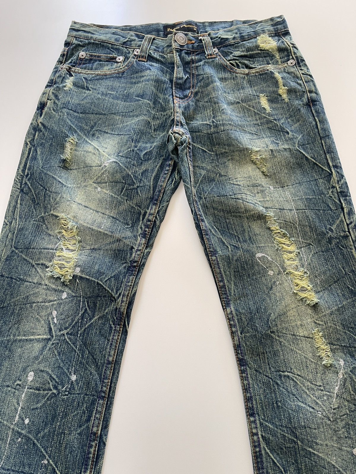 Japanese Brand Nylaus Paint Splatted Flared Denim Size US 30 / EU 46 - 5 Thumbnail