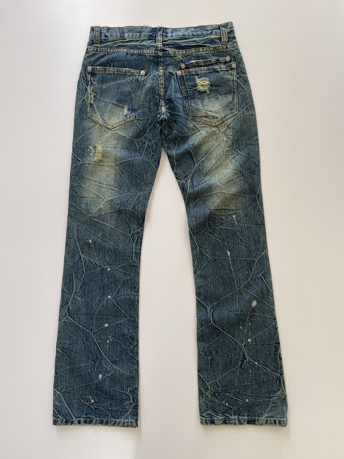 Japanese Brand Nylaus Paint Splatted Flared Denim Size US 30 / EU 46 - 12 Thumbnail