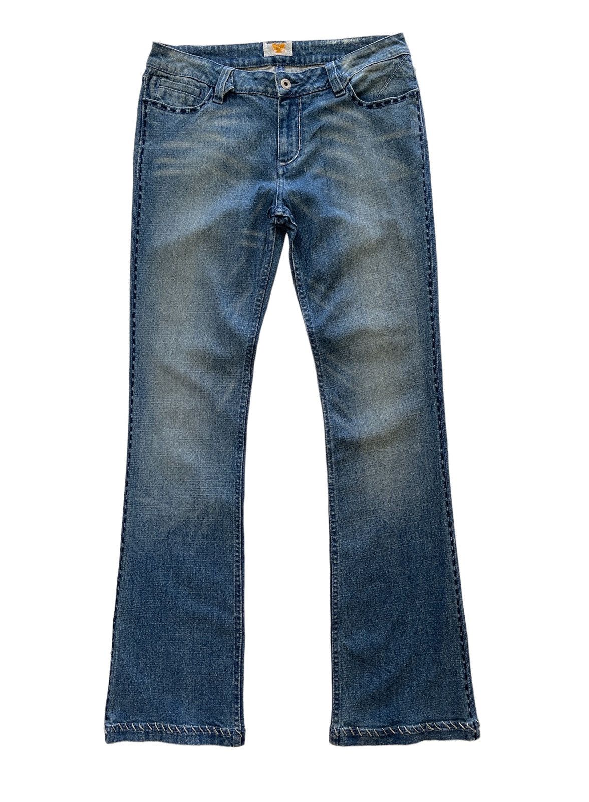 image of Vintage Antik Denim Flare Jeans in Blue Denim, Men's (Size 31)