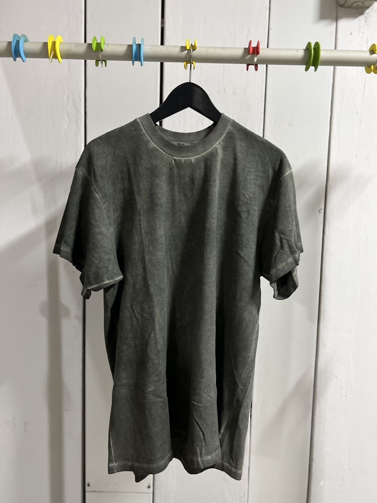 Green/grey over dyed tee