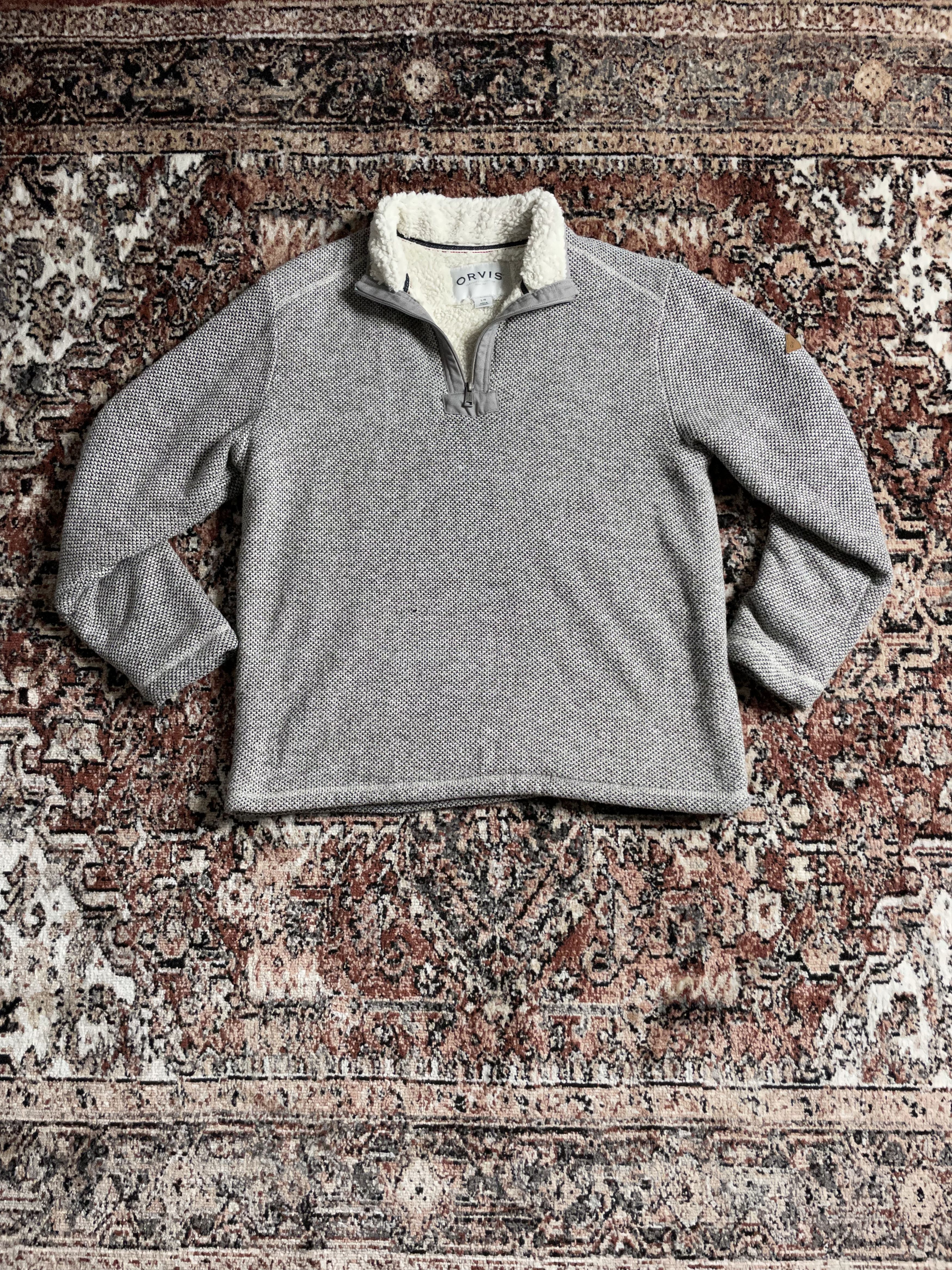 Orvis Orvis - Grey/navy Checkered half zipped Sherpa Size US L / EU 52-54 / 3 - 1 Thumbnail