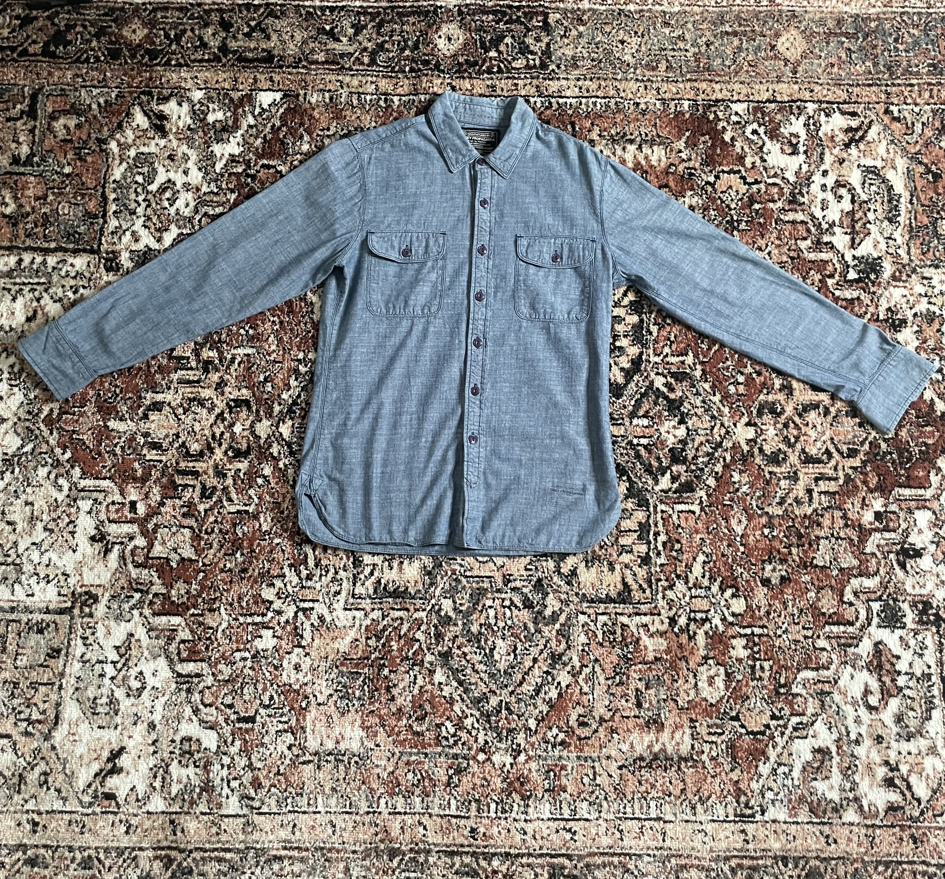 Obey Obey - Blue Denim button up Size US S / EU 44-46 / 1 - 1 Thumbnail