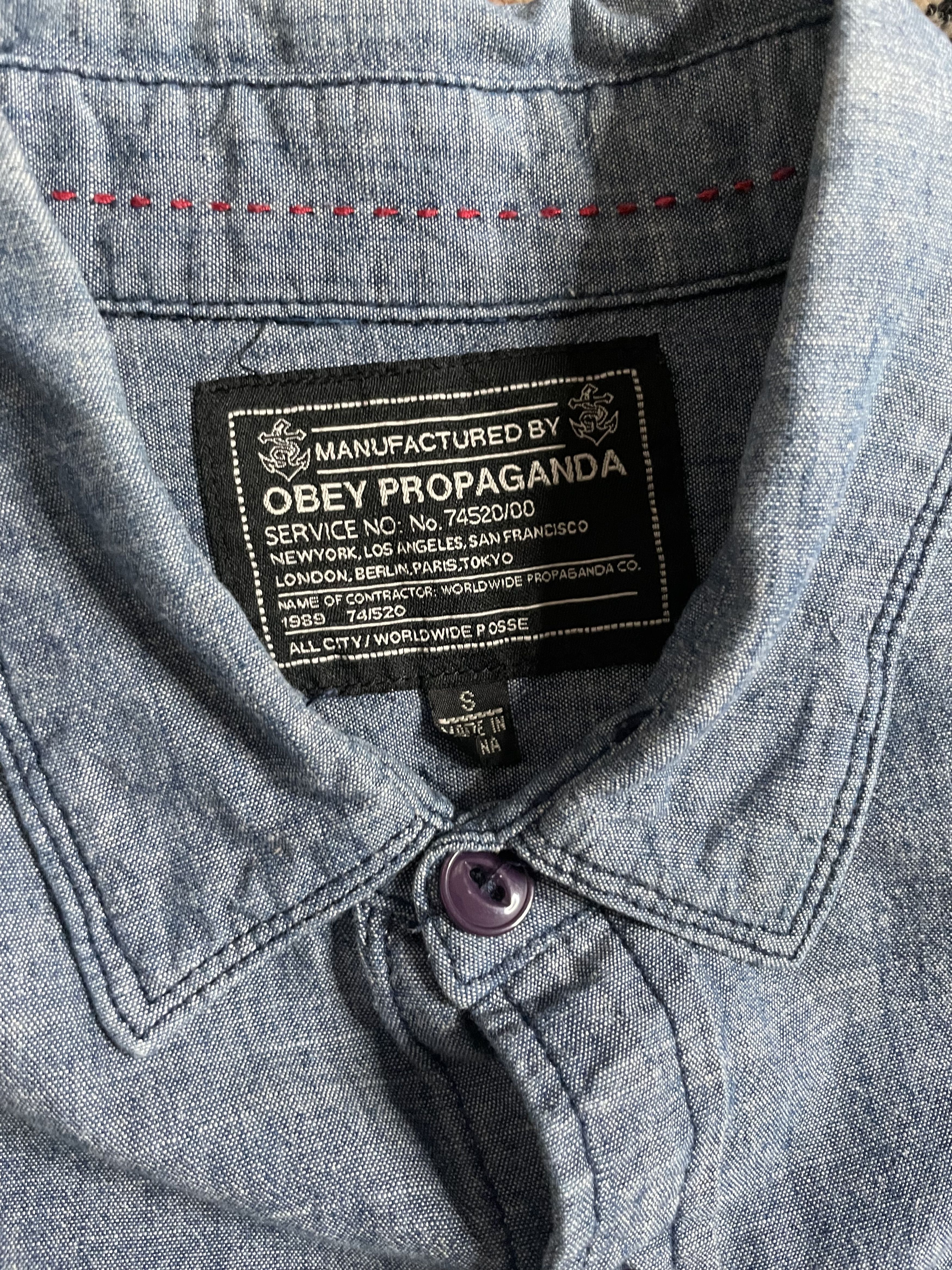 Obey Obey - Blue Denim button up Size US S / EU 44-46 / 1 - 3 Thumbnail