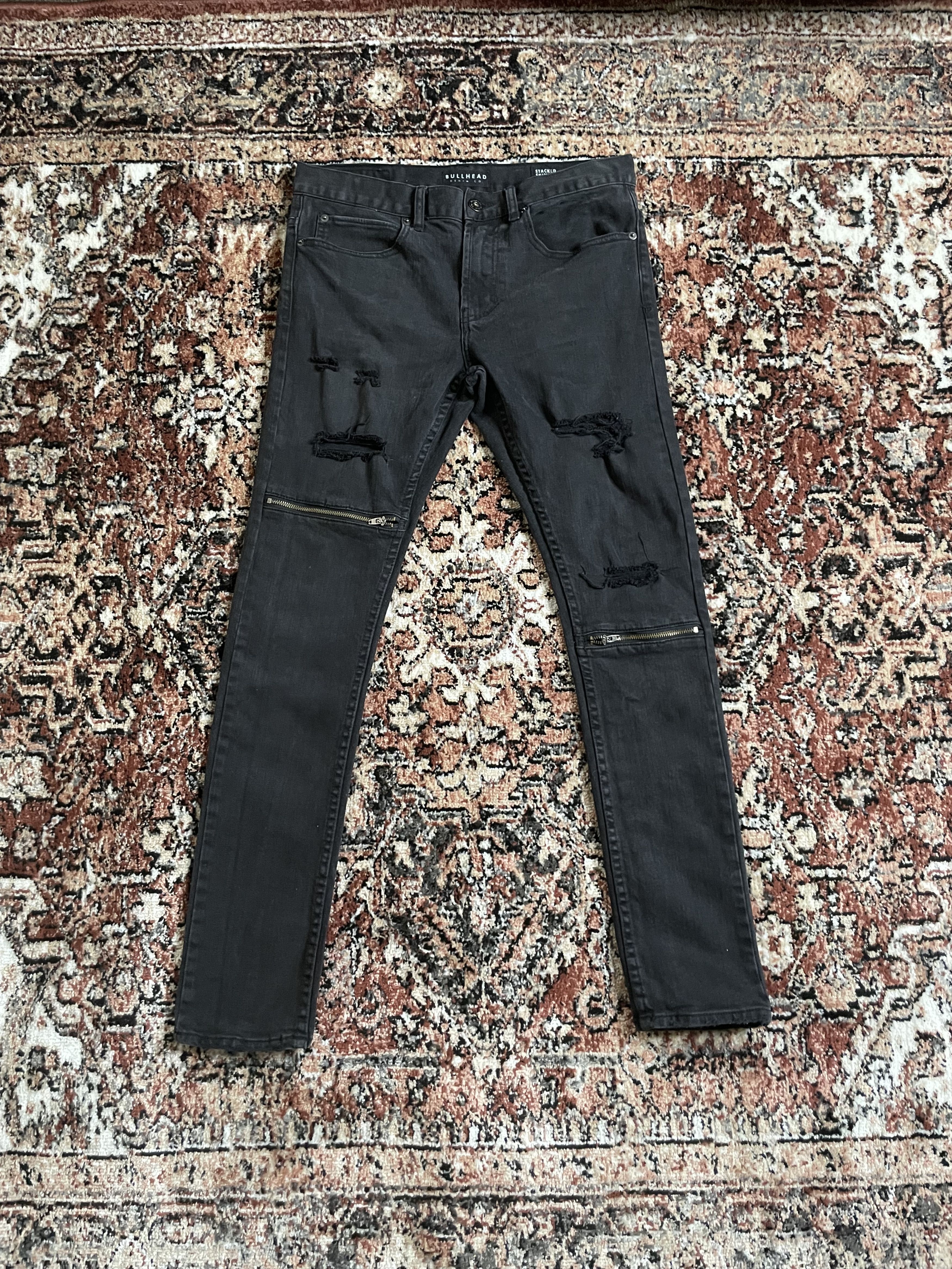 Bullhead Denim Co. PacSun (bullhead denim co) - Black distressed with Zipper Size US 30 / EU 46 - 1 Thumbnail