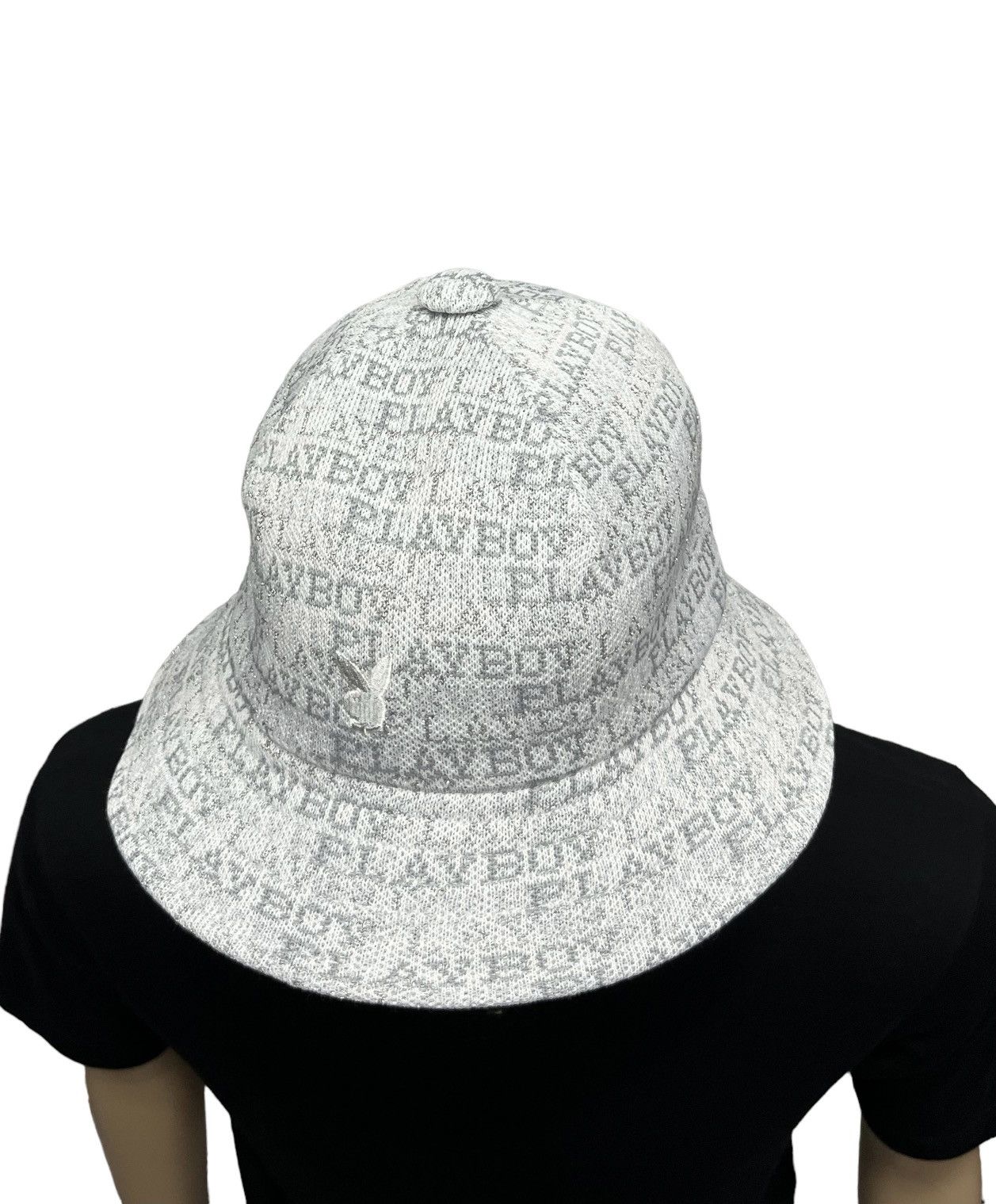Playboy 🐰Vintage 90’s PLAYBOY Monogram Sparkling Silver Bucket Hat Size ONE SIZE - 3 Thumbnail