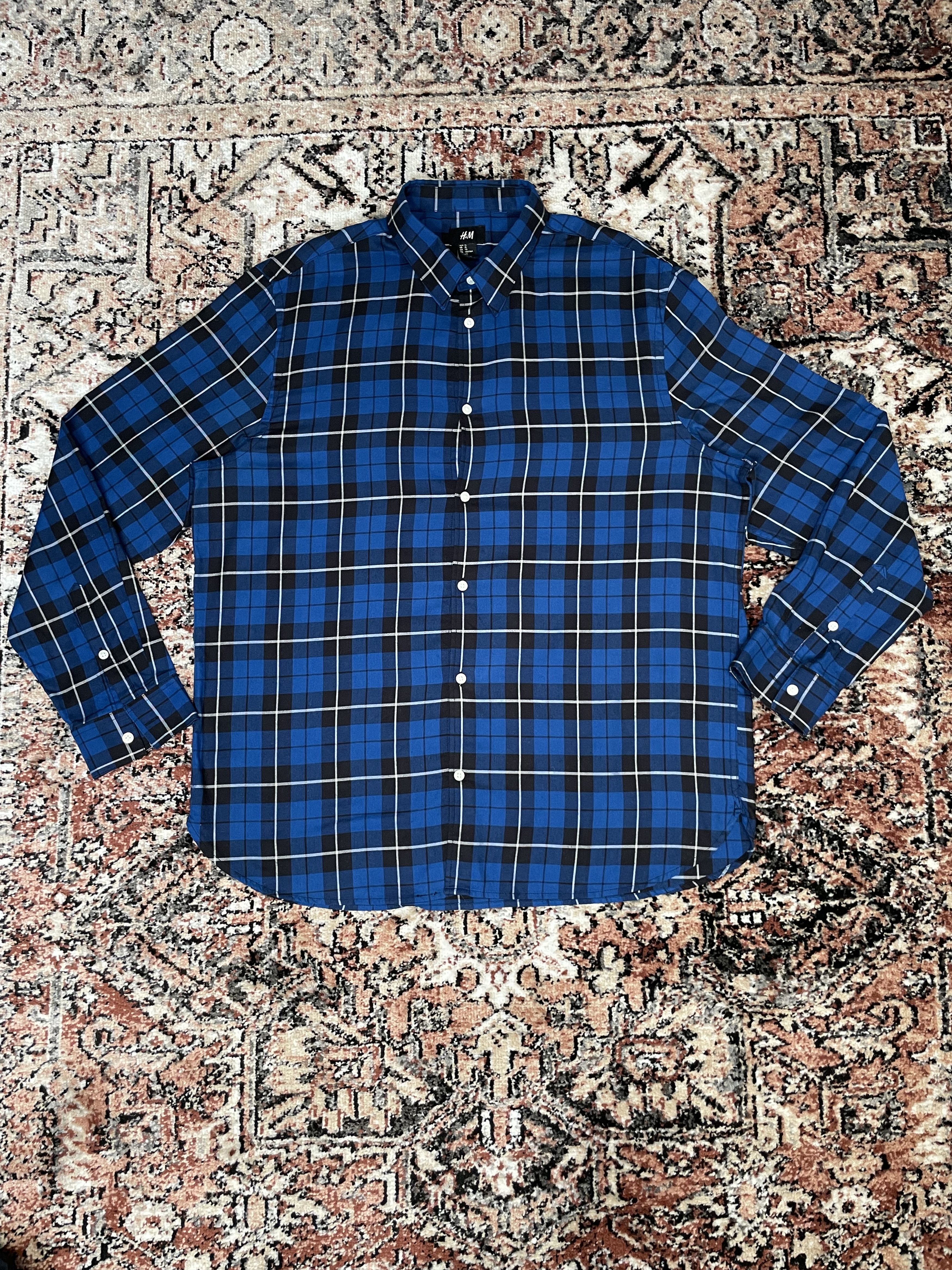 H&M H&M - Blue Black plaid button up Size US XL / EU 56 / 4 - 1 Thumbnail