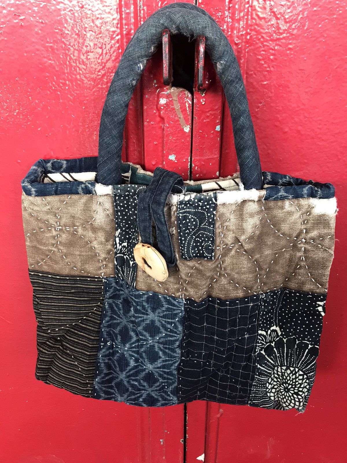 Other Sashiko patchwork tote beg custom made Size ONE SIZE - 2 Thumbnail