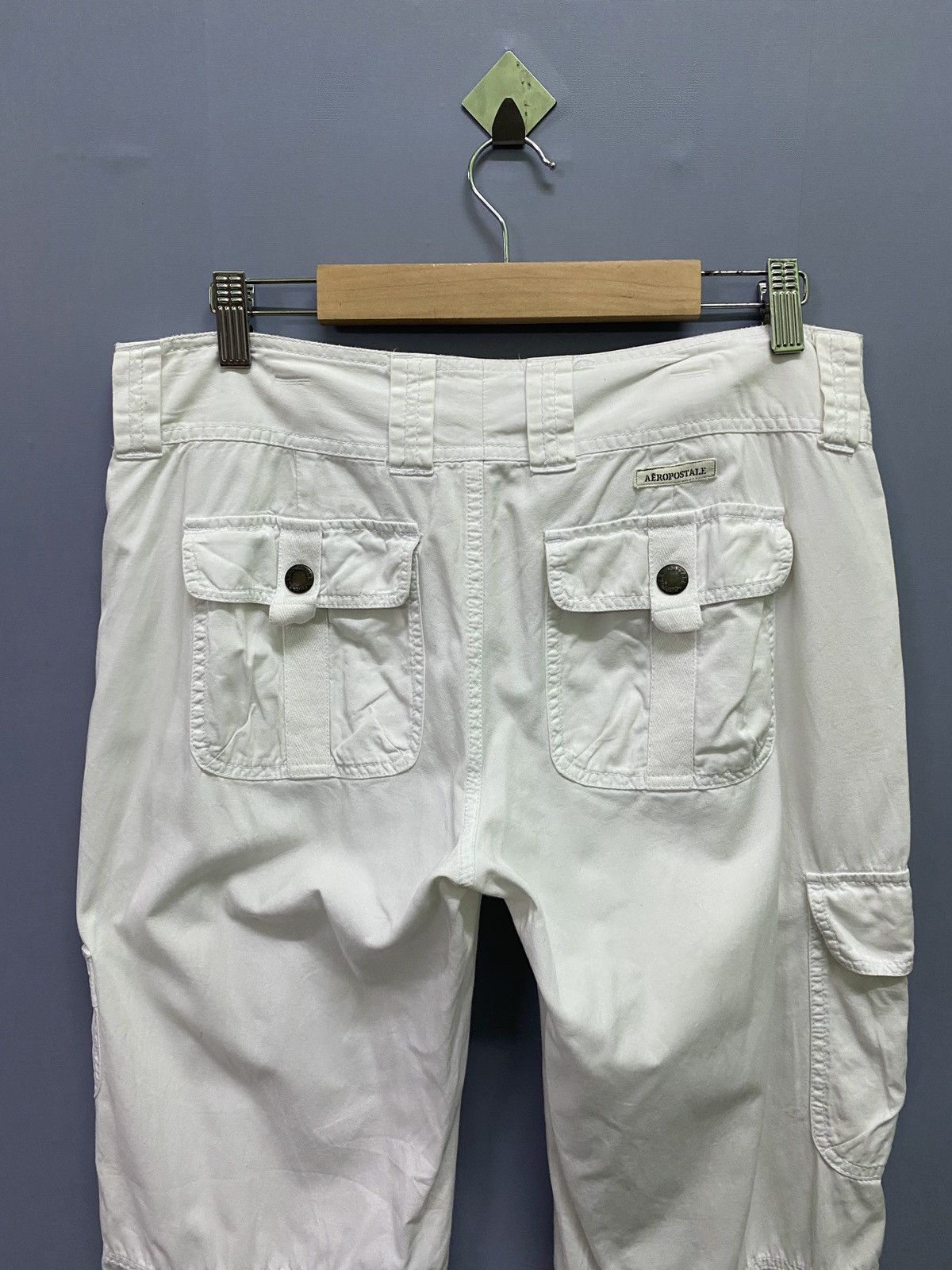 Aeropostale Cargo AEROPOSTALE 8 Pocket Parachute White Pants Size US 32 / EU 48 - 12 Thumbnail