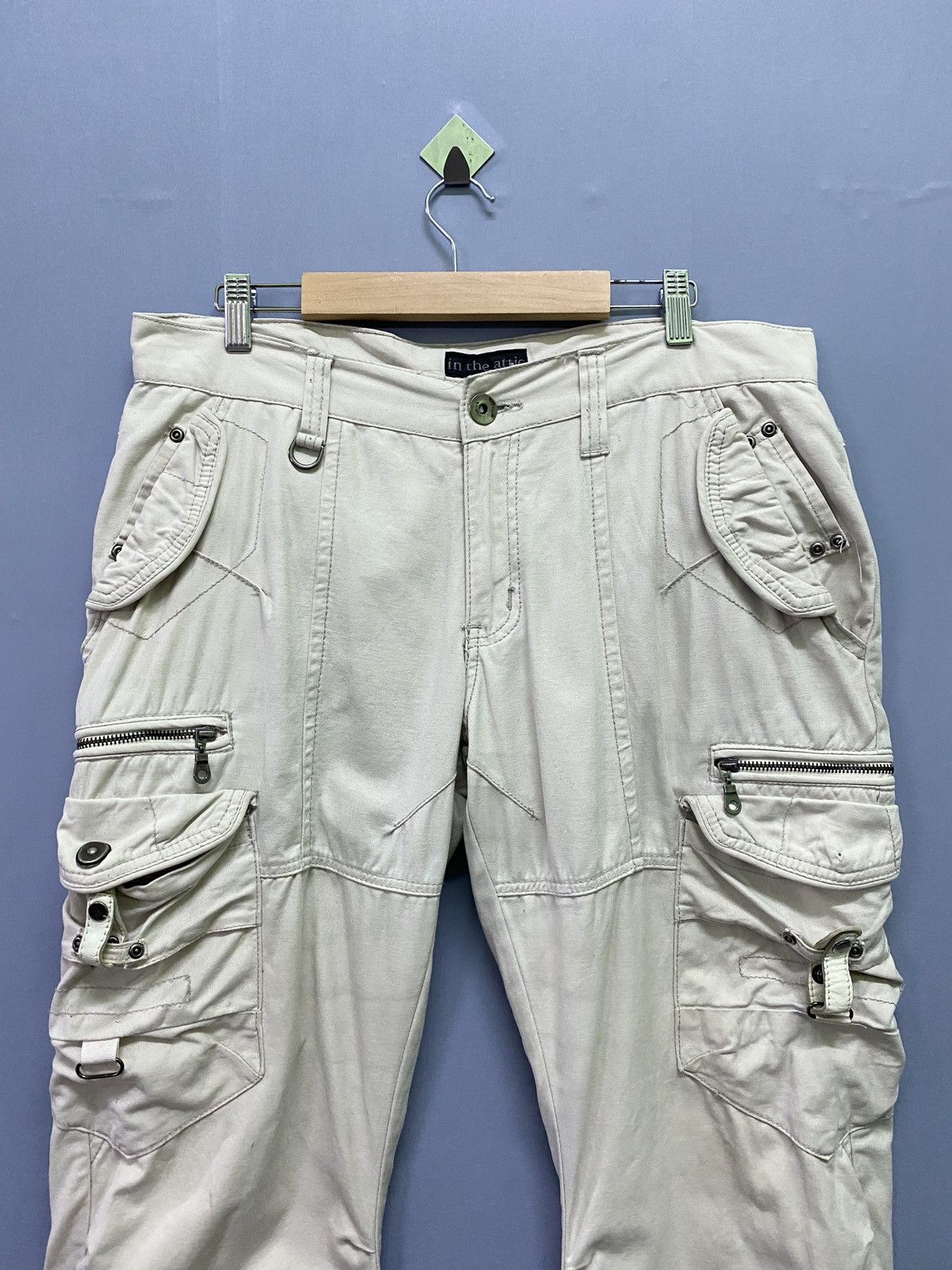 In The Attic Cargo IN THE ATTIC Multipocket Distressed Curve Leg Pants Size US 33 - 3 Thumbnail