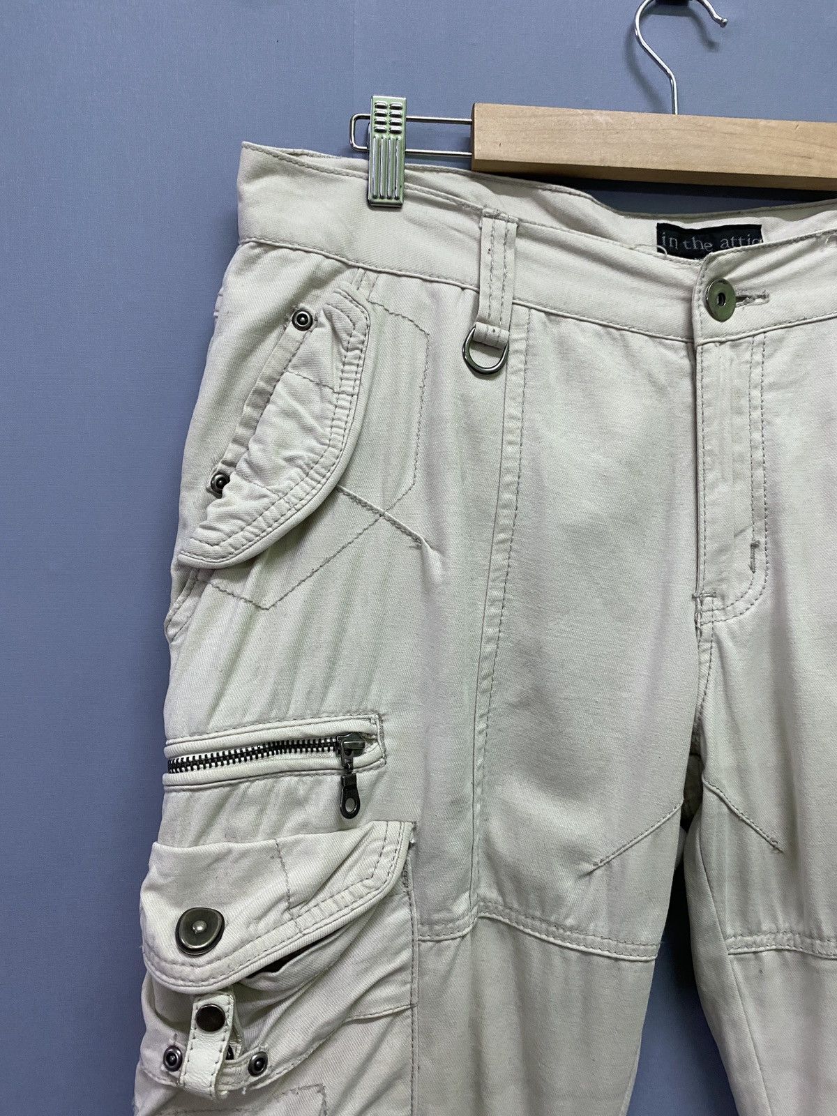 In The Attic Cargo IN THE ATTIC Multipocket Distressed Curve Leg Pants Size US 33 - 4 Thumbnail