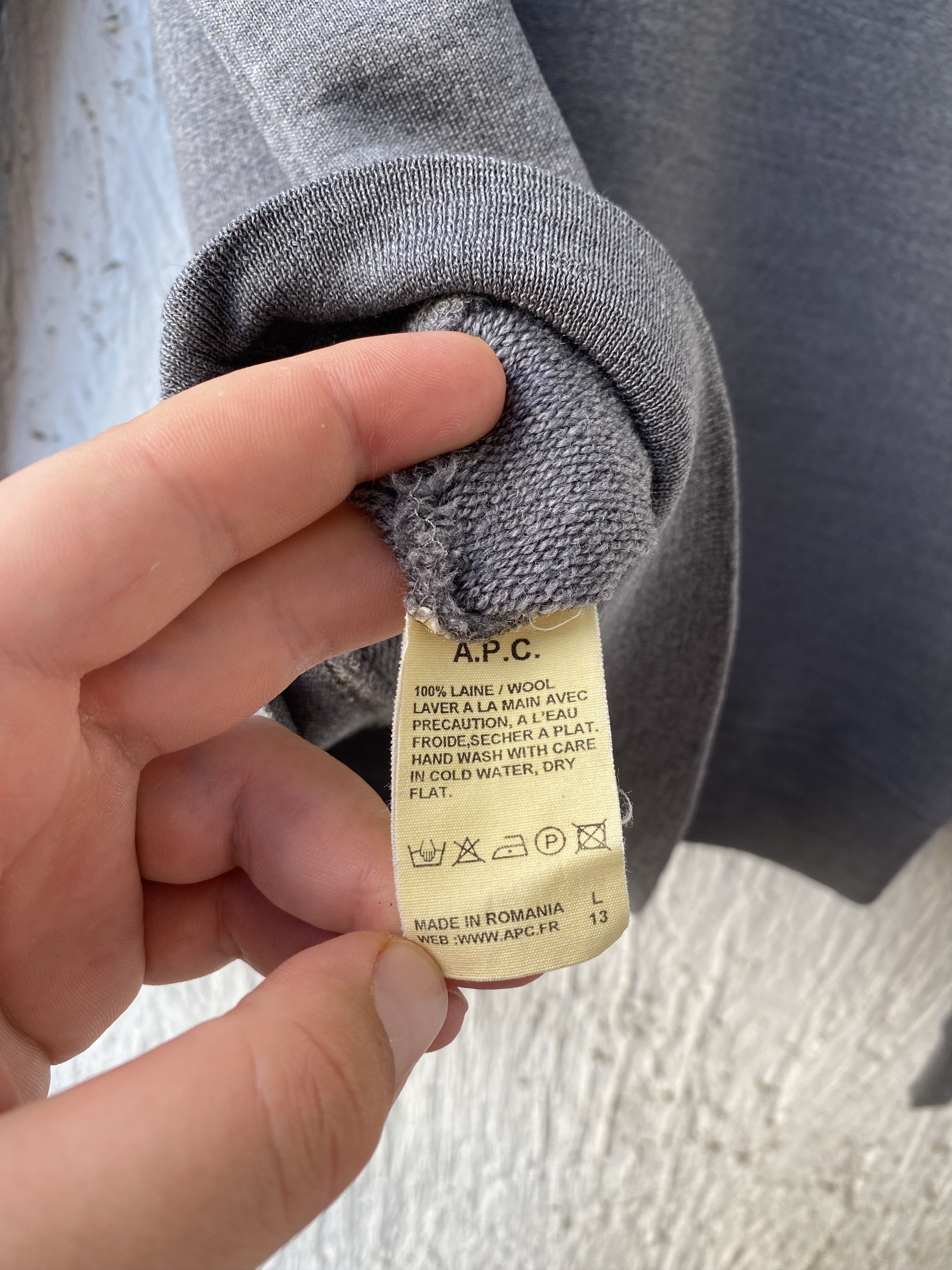 A.P.C. grey wool sweatshirt Size US L / EU 52-54 / 3 - 6 Thumbnail